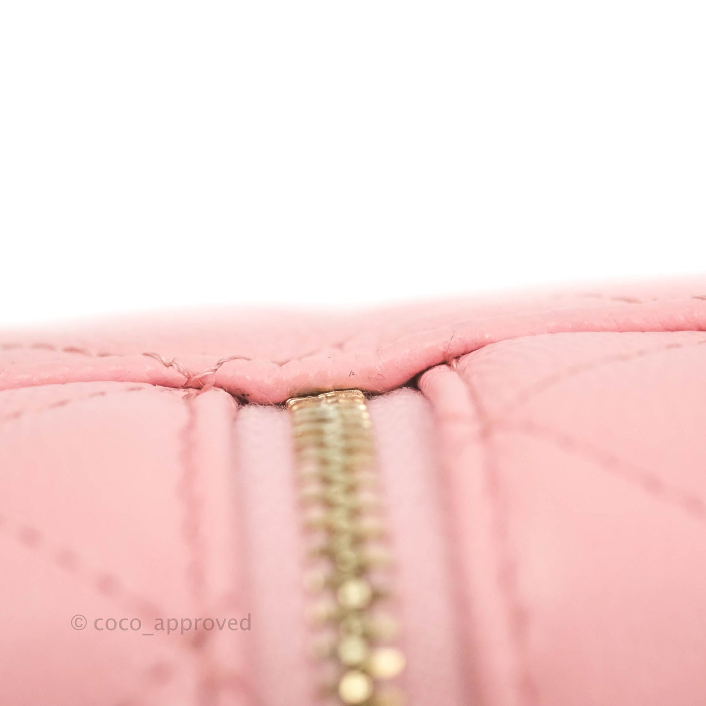 Chanel Vanity Phone Holder With Chain Pink Caviar Gold Hardware