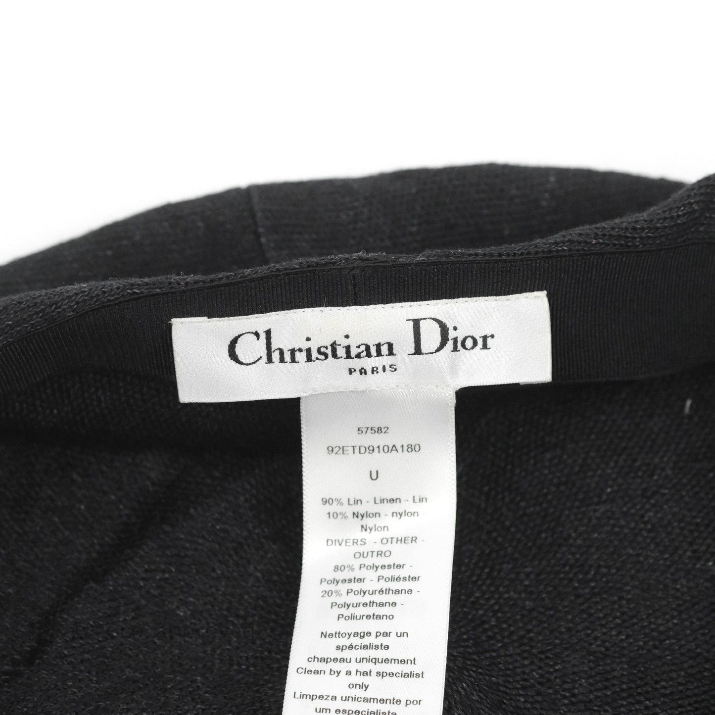 Christian Dior Beret Linen Black