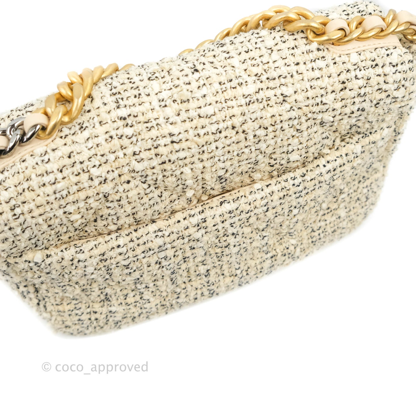 Chanel 19 Small Tweed Oreo Cream Mixed Hardware
