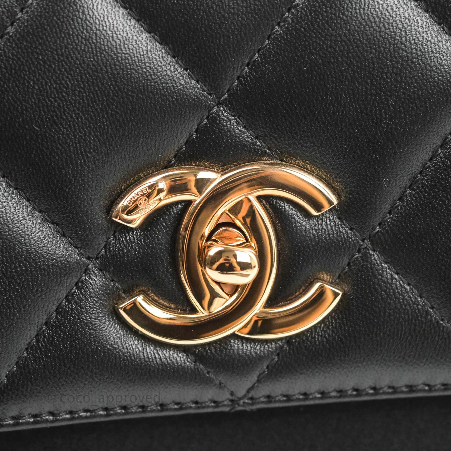 Chanel Small Trendy CC Black Lambskin Rose Gold Hardware 22C
