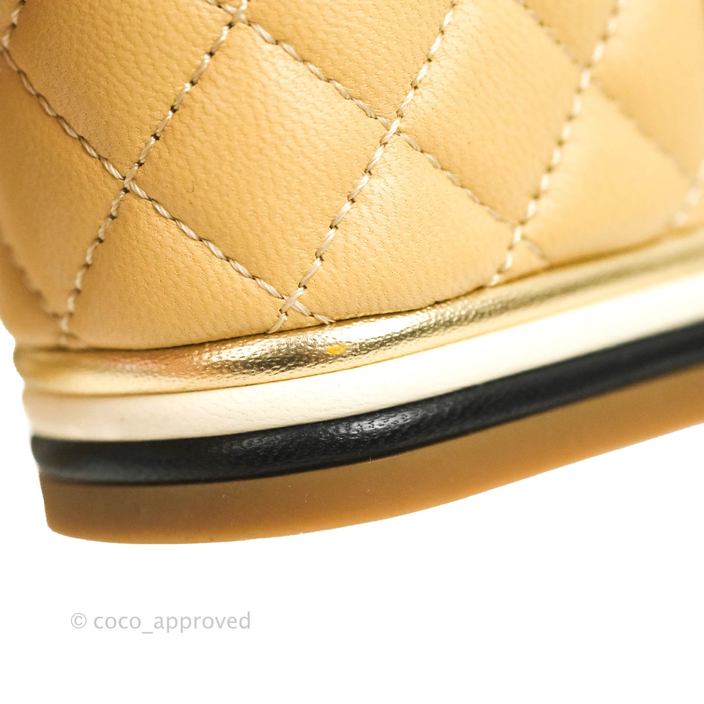 Chanel Beige Black Quilted Leather CC Block Heel Ankle Strap Sandal Size 38