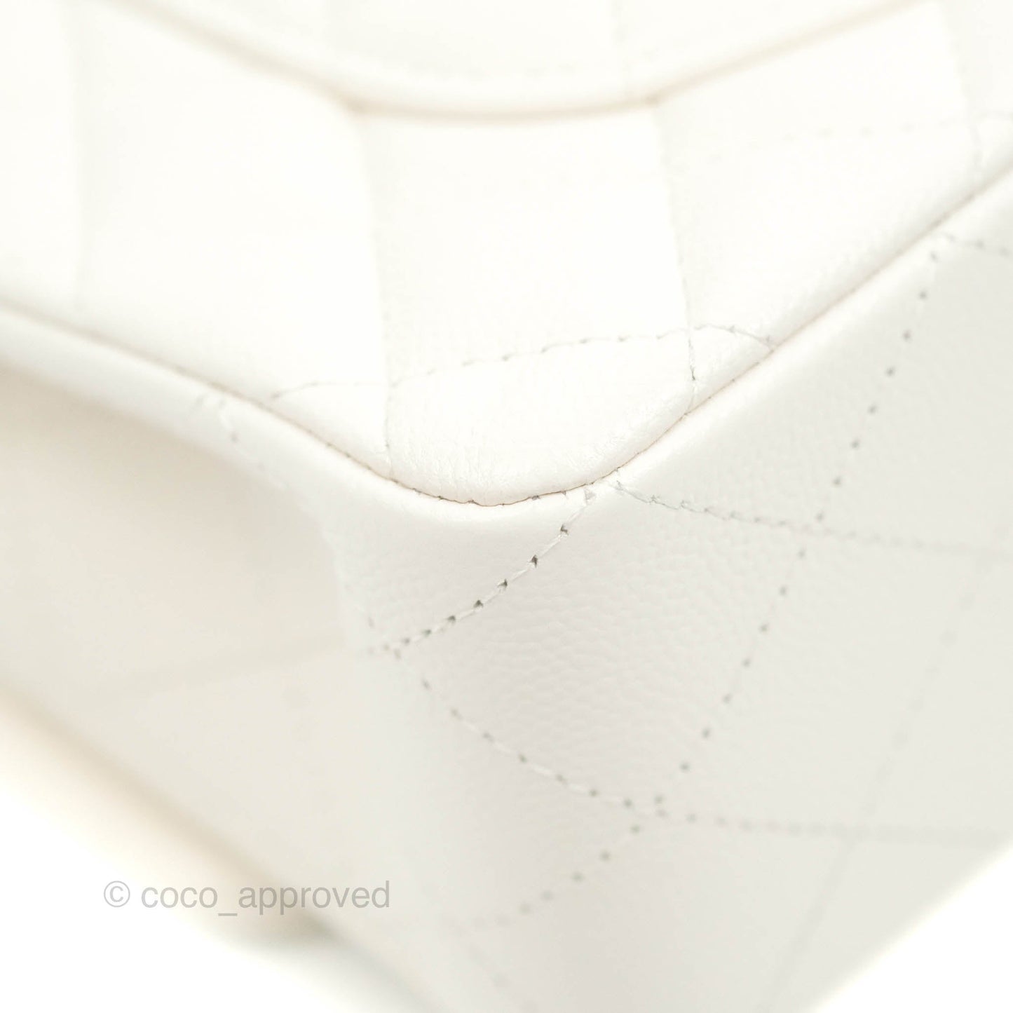 Chanel Classic Small S/M Flap White Caviar Gold Hardware 21S