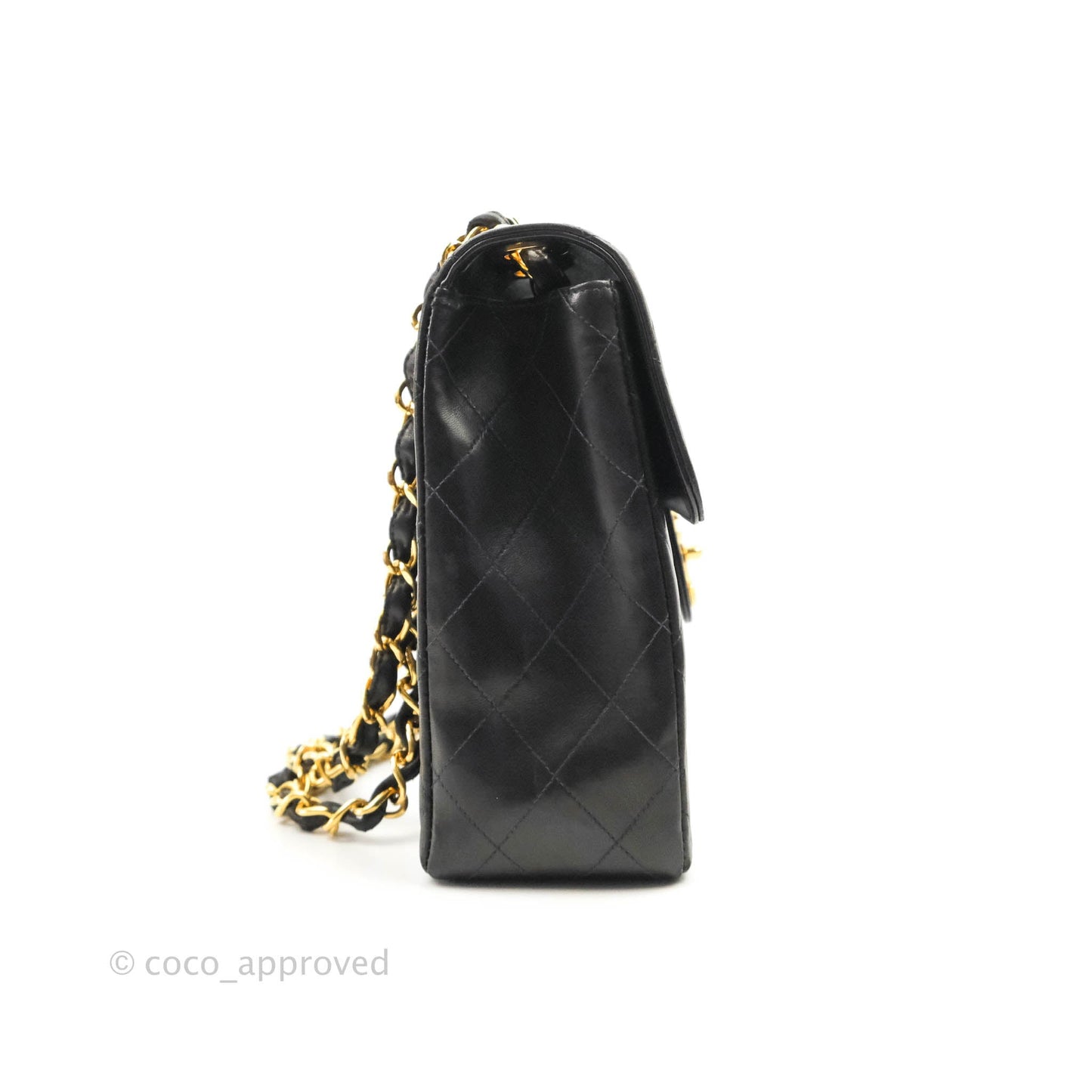 Chanel Vintage Jumbo Single Flap Black Lambskin 24K Gold Hardware