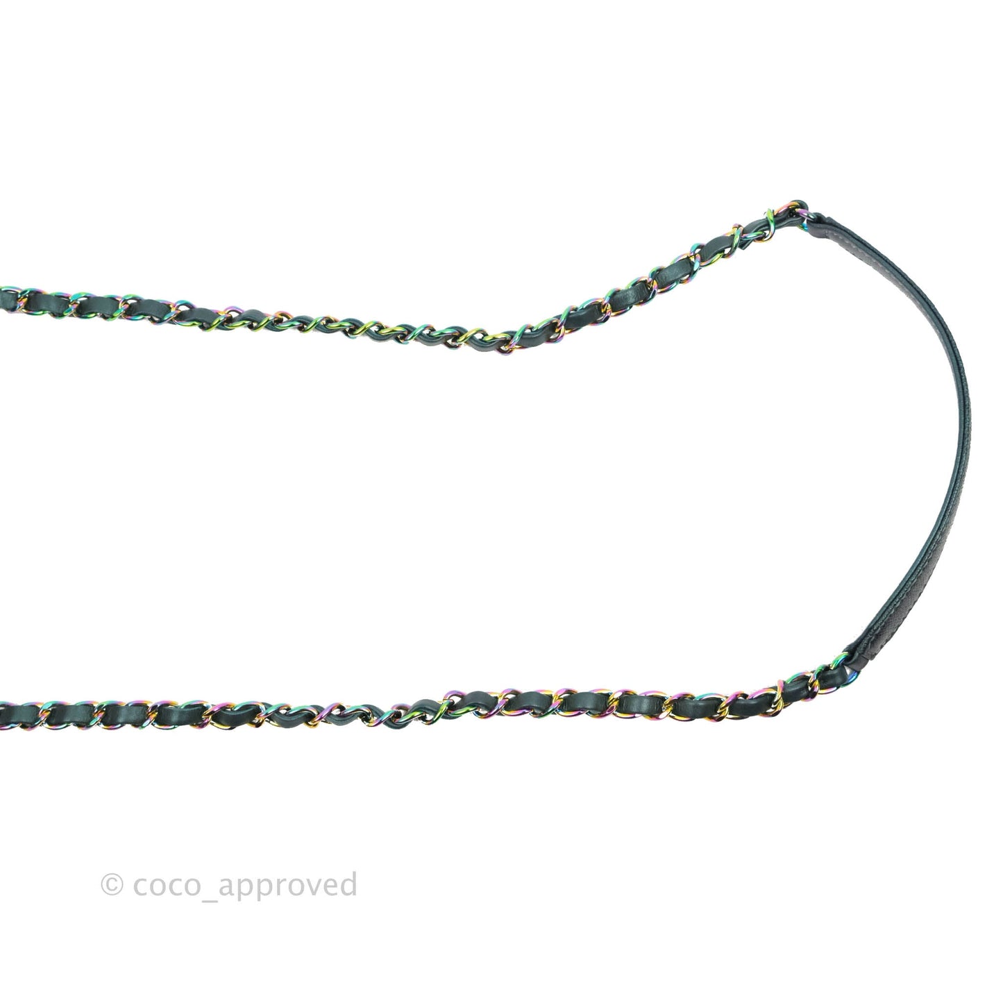 Chanel Quilted Medium CC Filigree Vanity Case Iridescent Dark Turquoise Caviar Rainbow Hardware