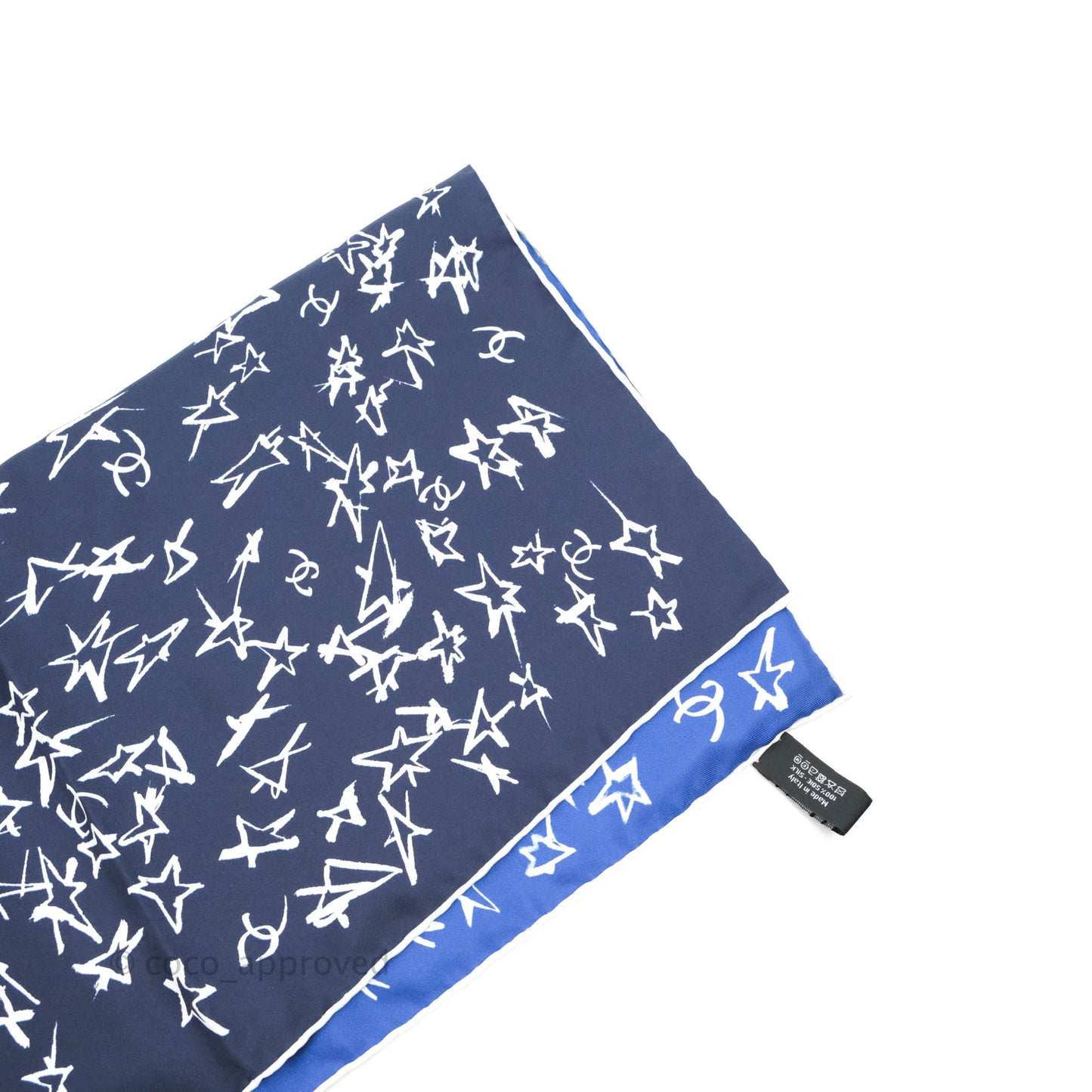 Chanel Blue Silk Scarf Scrunchies Hair Accessory
