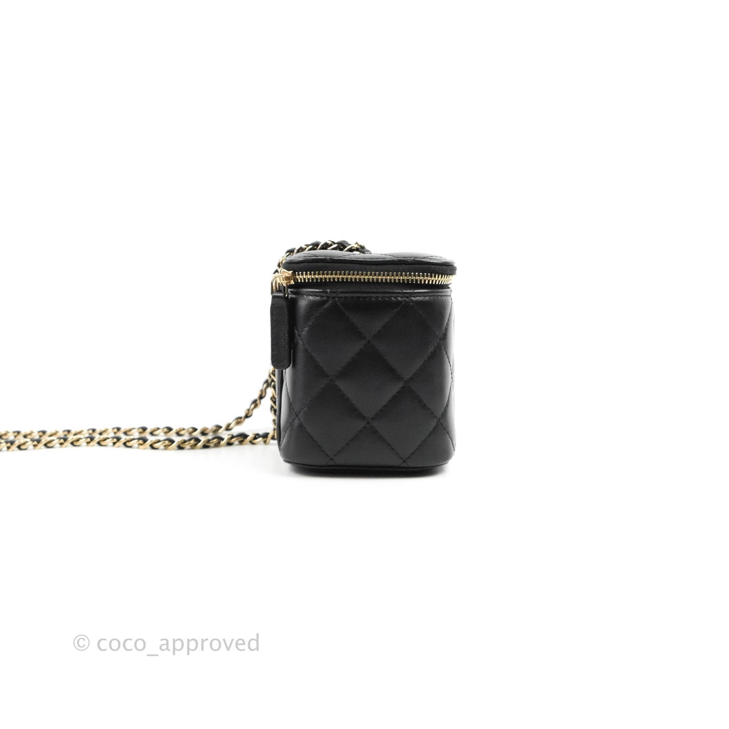 Chanel Classic Vanity with Chain Black Lambskin Gold Hardware