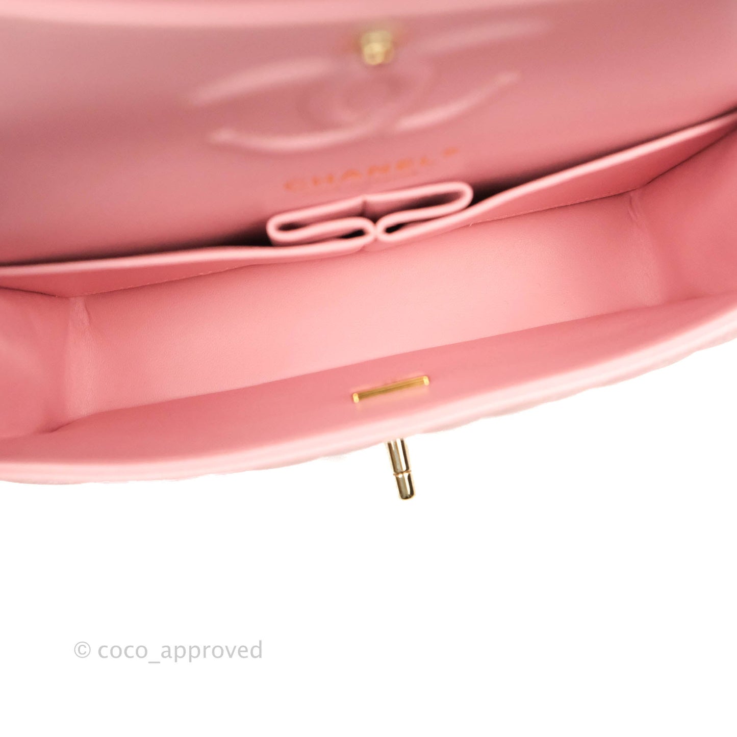 Chanel Small Classic Quilted Flap Pink Caviar Gold Hardware 22C