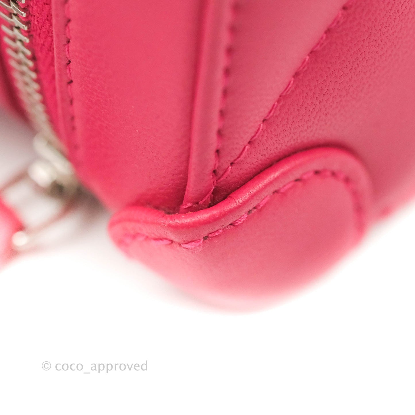 Chanel Mini Quilted Camera Case Pink Lambskin Silver Hardware