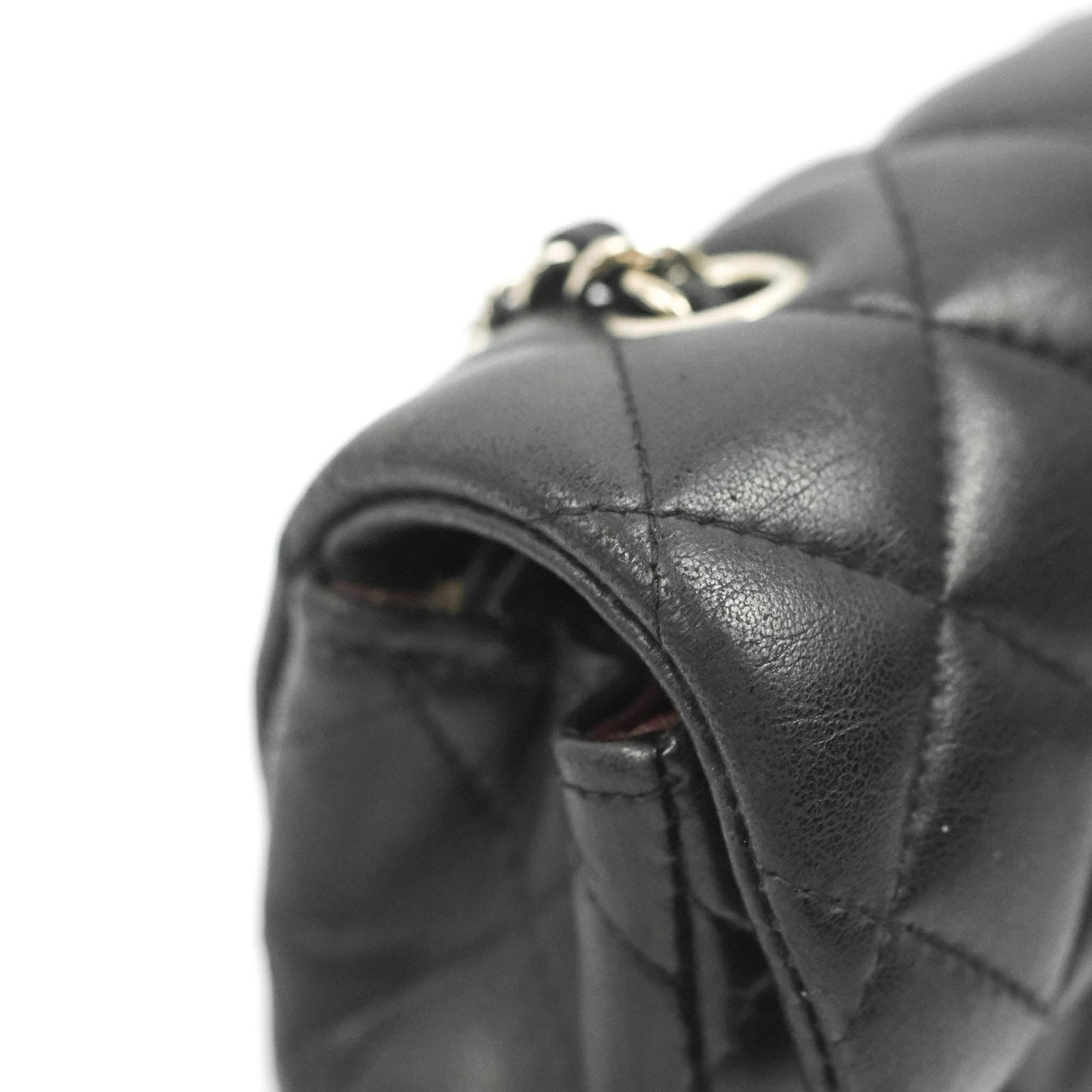 Chanel Quilted Extra Mini Rectangular Flap Black Lambskin Silver Hardware
