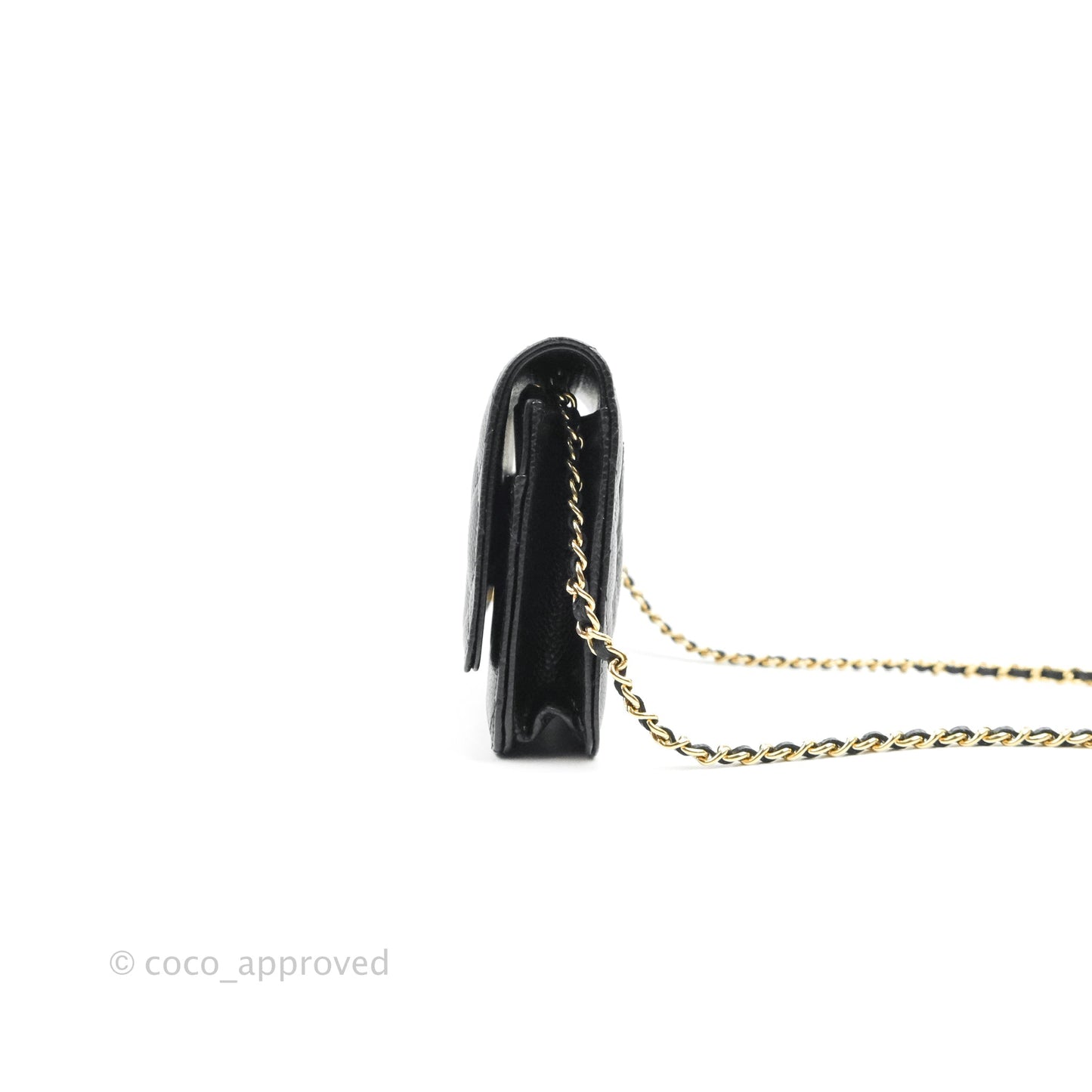 Chanel Quilted WOC Black Caviar Gold Hardware
