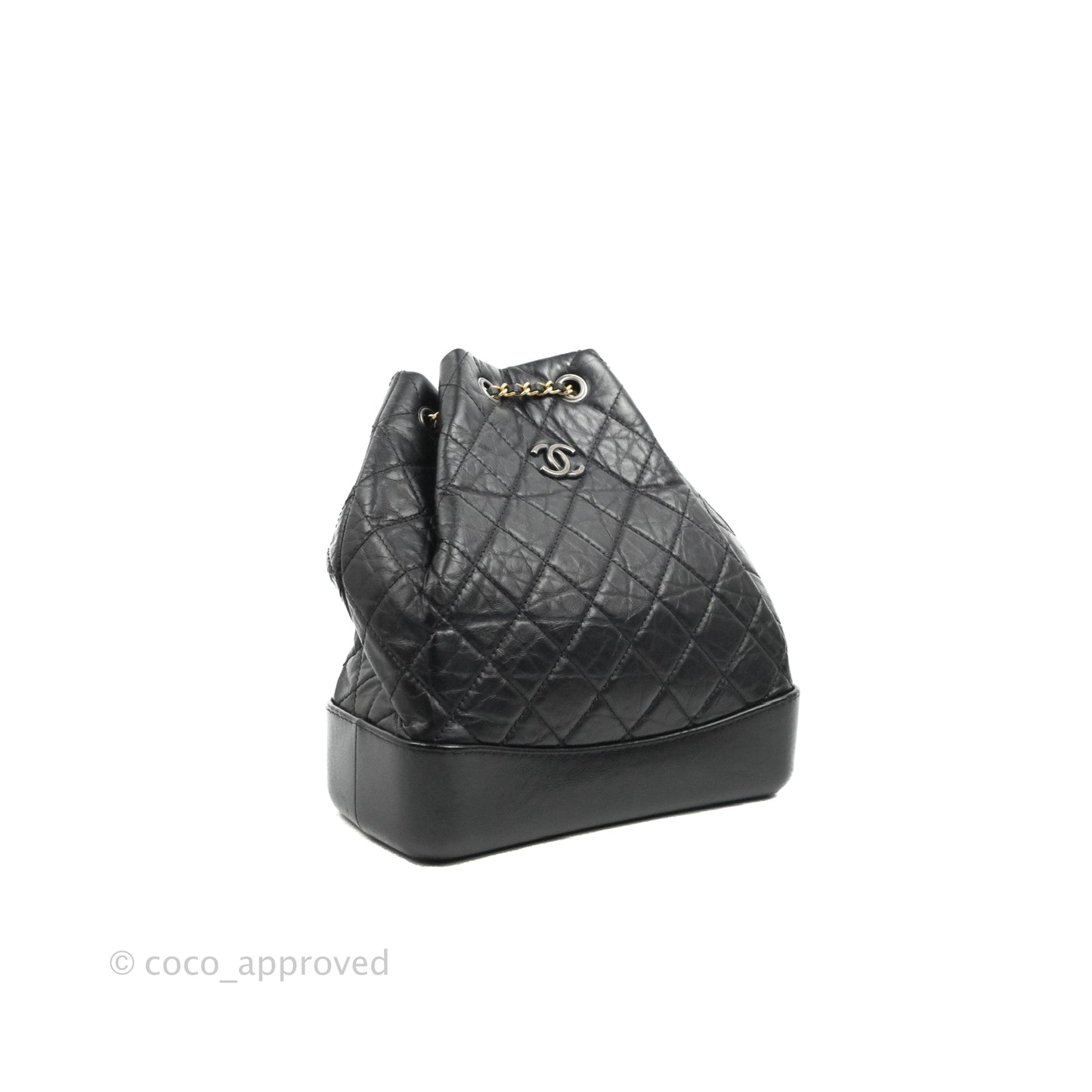 Chanel Medium Gabrielle Backpack Black Aged Calfskin