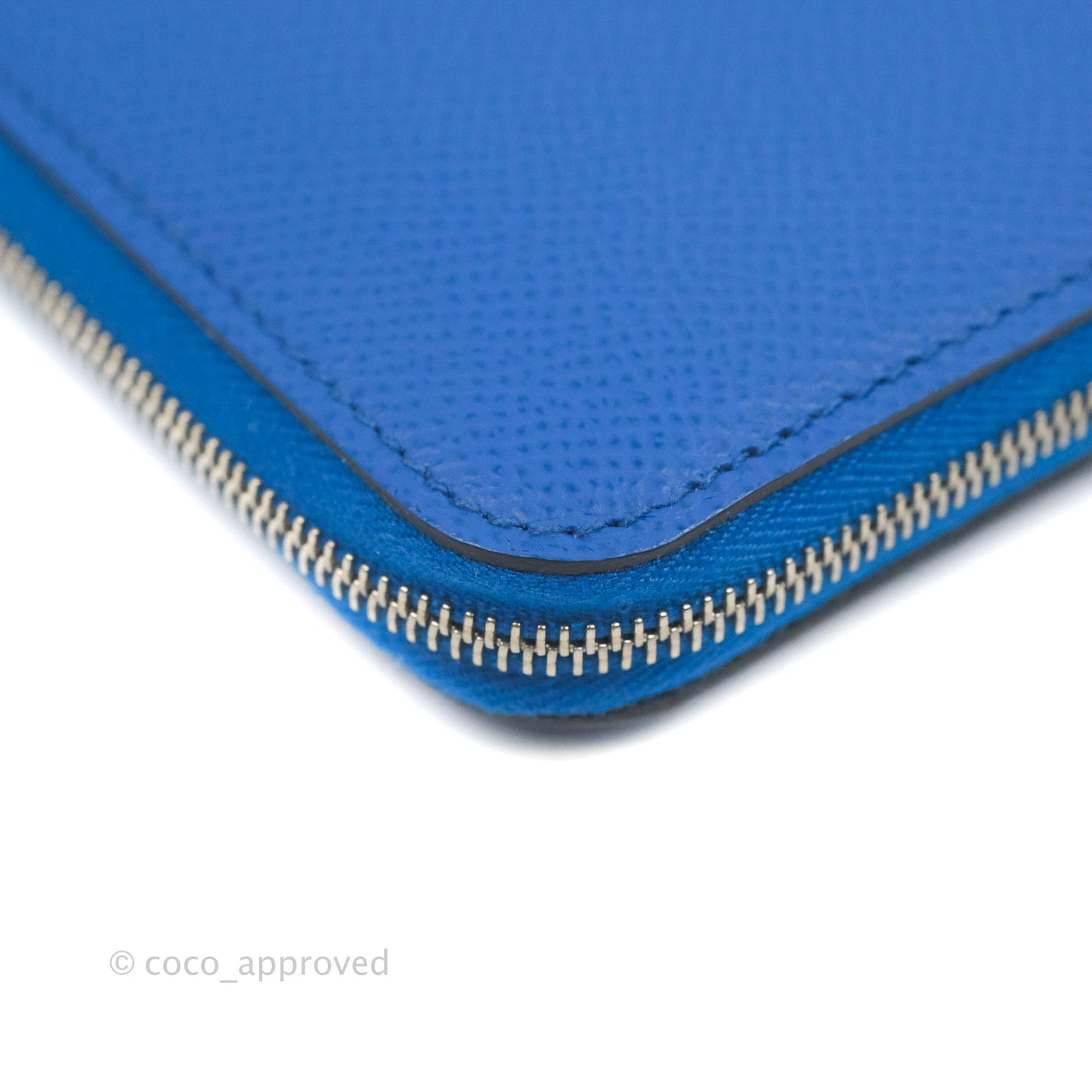 Hermès Silk In Compact Wallet Bleu Brighton Epsom with La Patisserie Francaise Print