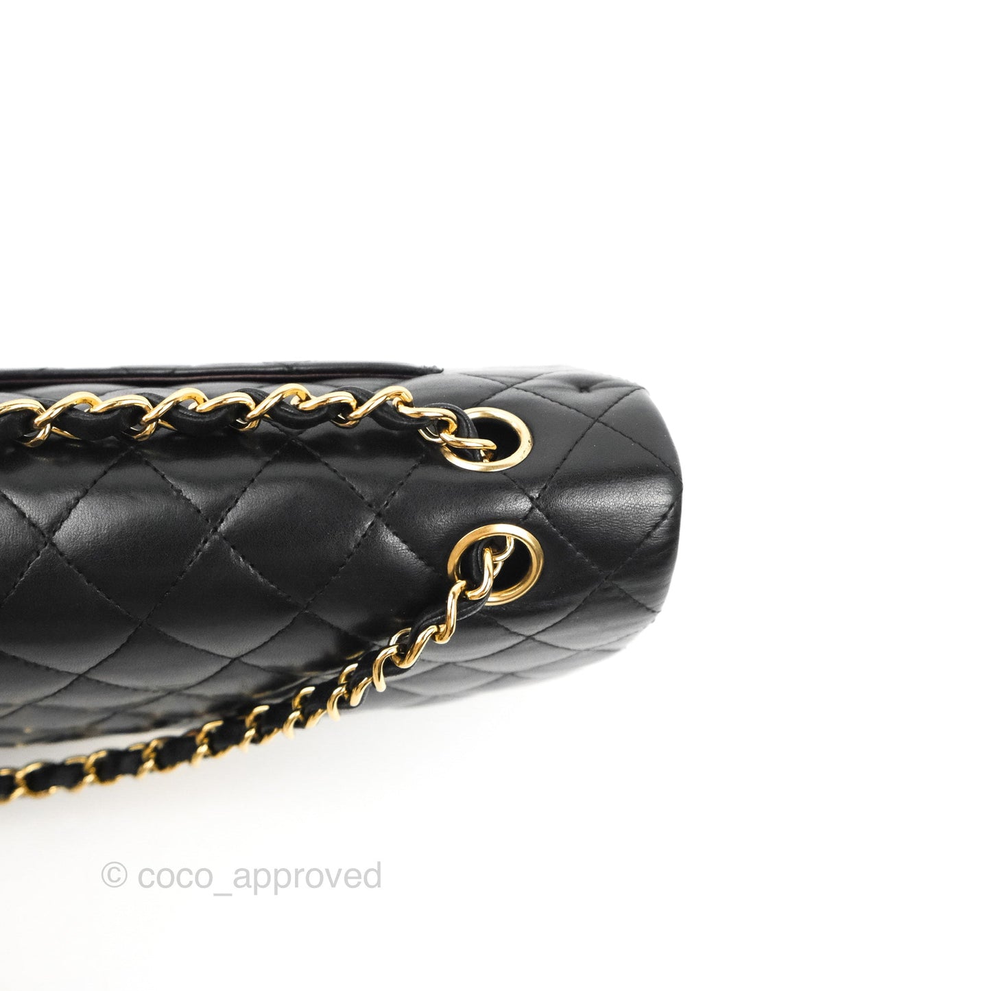 Chanel Classic M/L Medium Flap Quilted Black Lambskin Gold Hardware