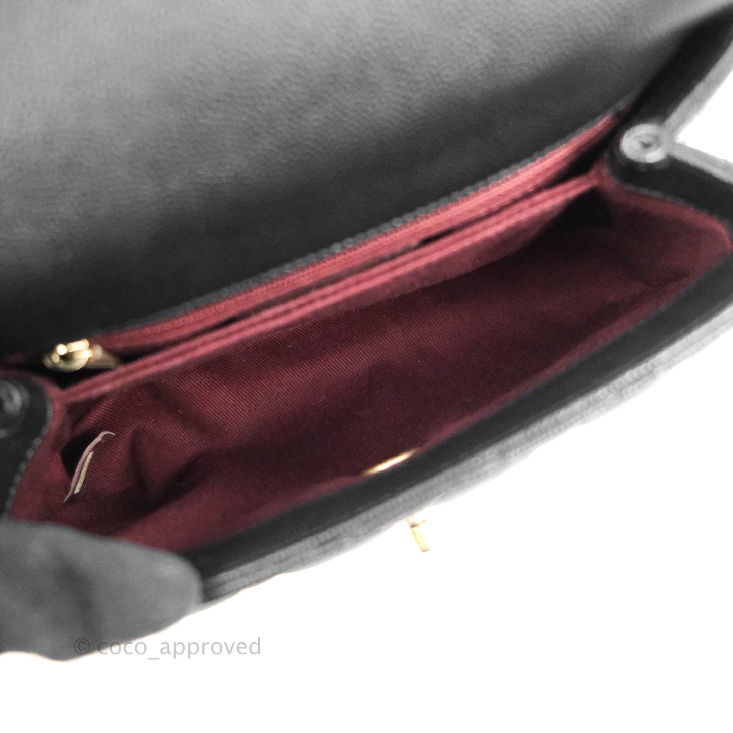 Chanel Small Coco Handle Black Caviar Aged Gold Hardware
