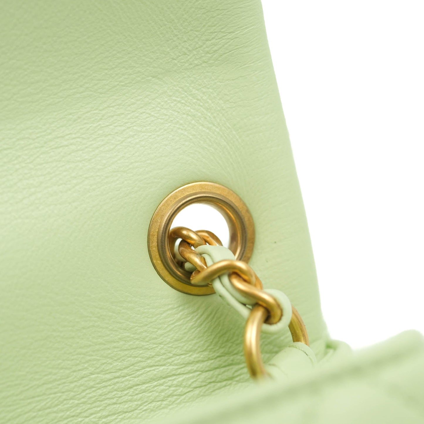 Chanel Mini Rectangular Pearl Crush Avocado Green Lambskin Aged Gold Hardware 22C