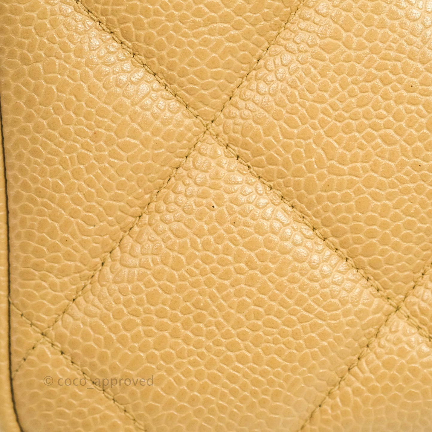 Chanel Vintage CC Quilted Tote Dark Beige Caviar 24K Gold Hardware