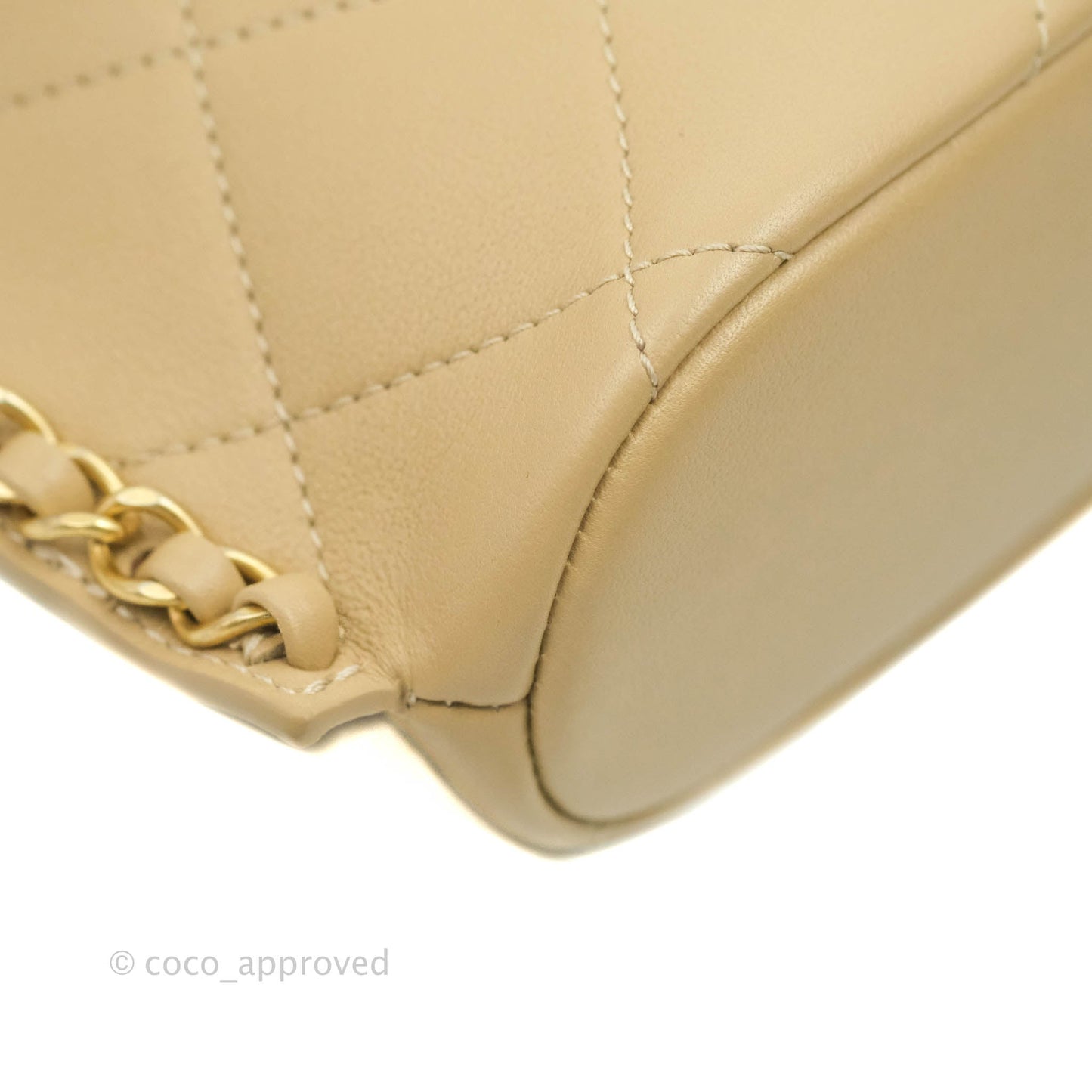 Chanel Small Hobo Bag Beige Calfskin Aged Gold Hardware