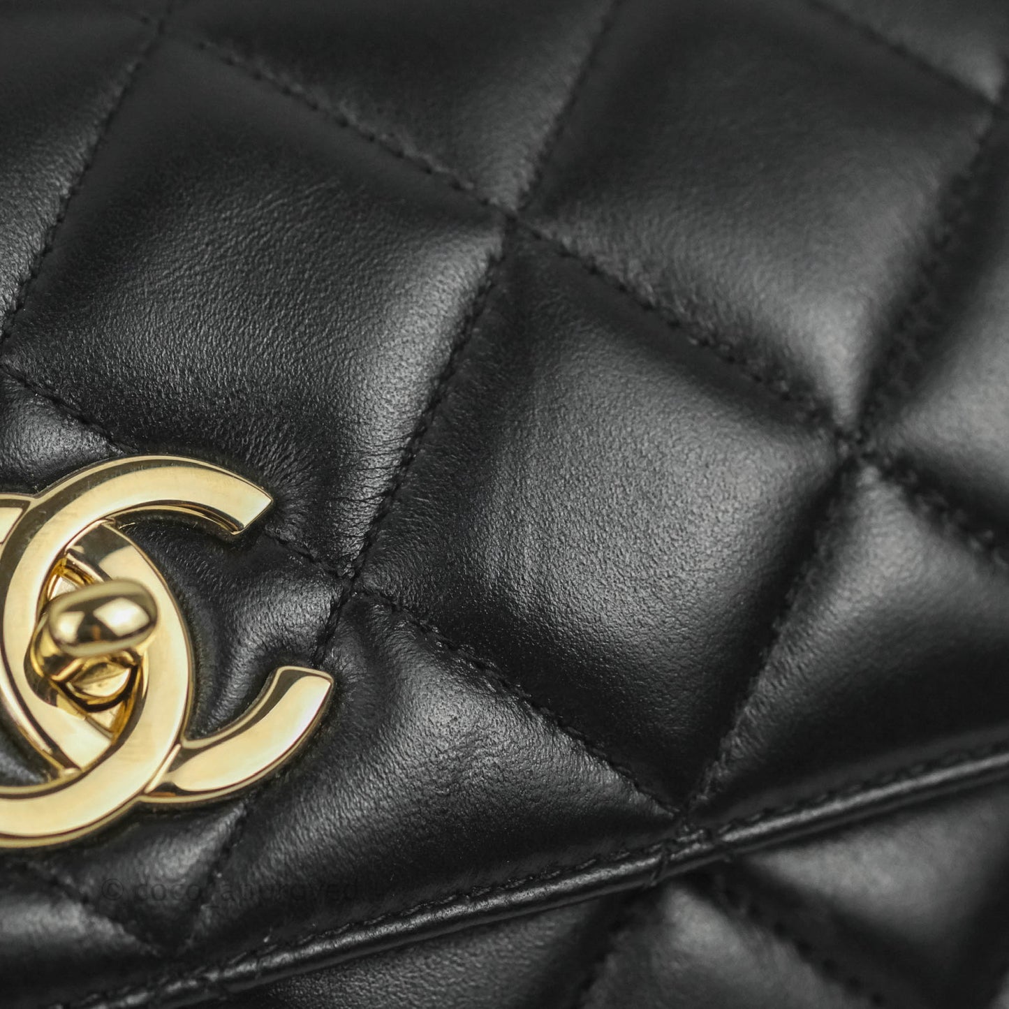 Chanel Small Trendy CC Black Lambskin Gold Hardware