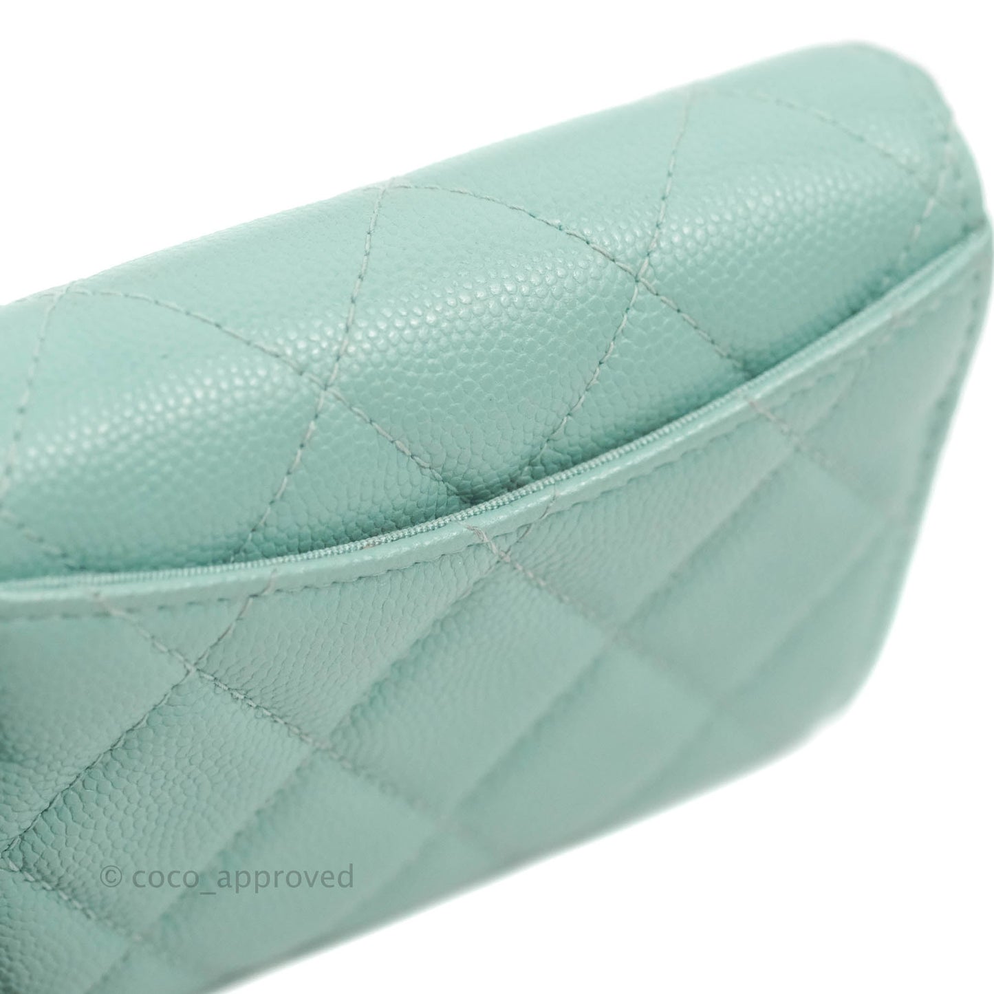 Chanel Quilted Small Flap Card Holder Tiffany Caviar Gold Hardware
