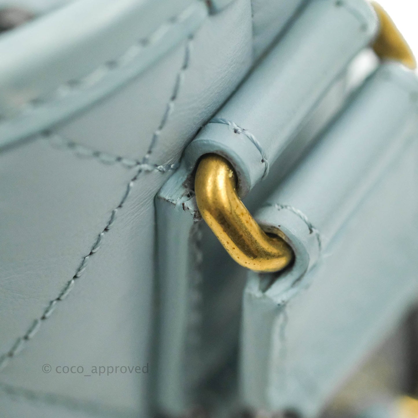 Chanel Small Gabrielle Hobo Light Blue Grey Aged Calfskin Mixed Hardware