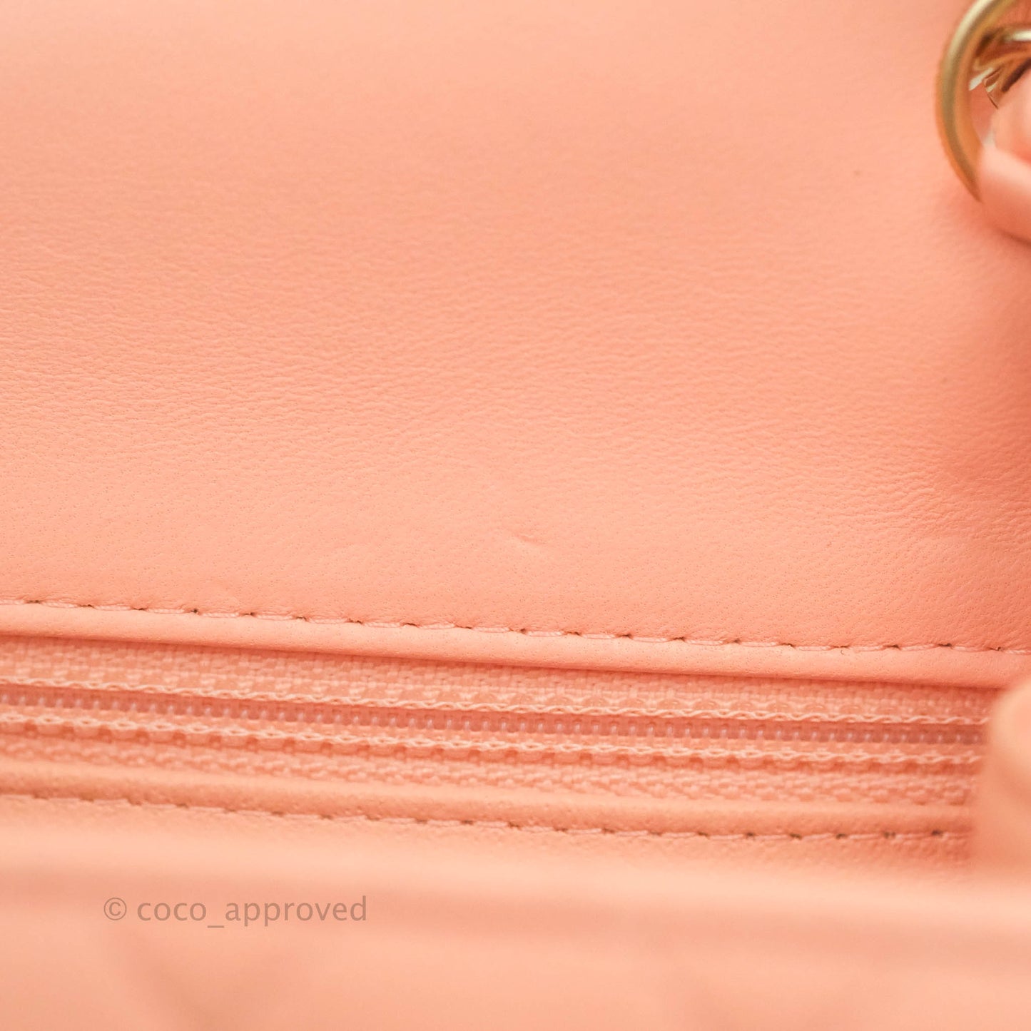 Chanel Quilted Mini Square Beige Pink Lambskin Gold Hardware