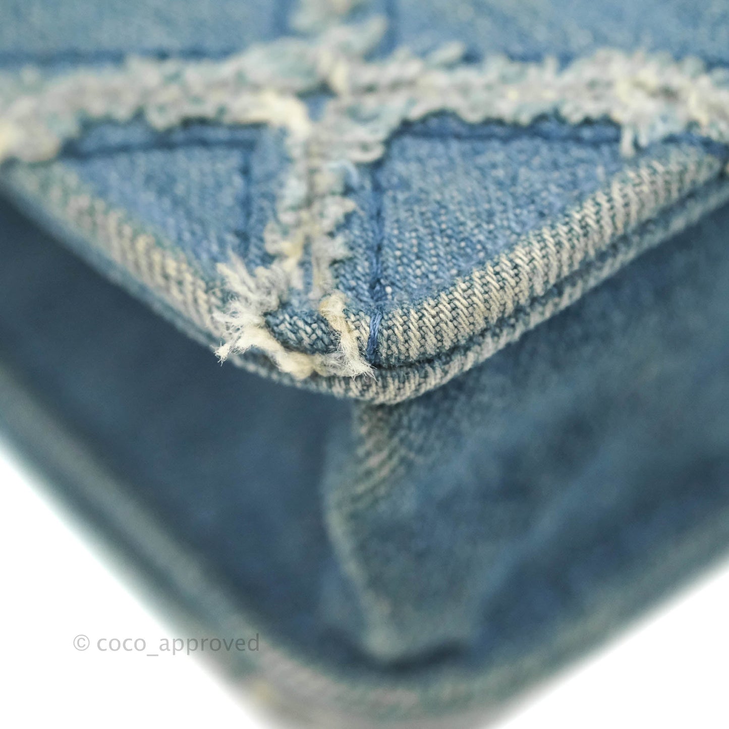 Chanel Quilted Wallet on Chain WOC Washed Denim Silver Hardware