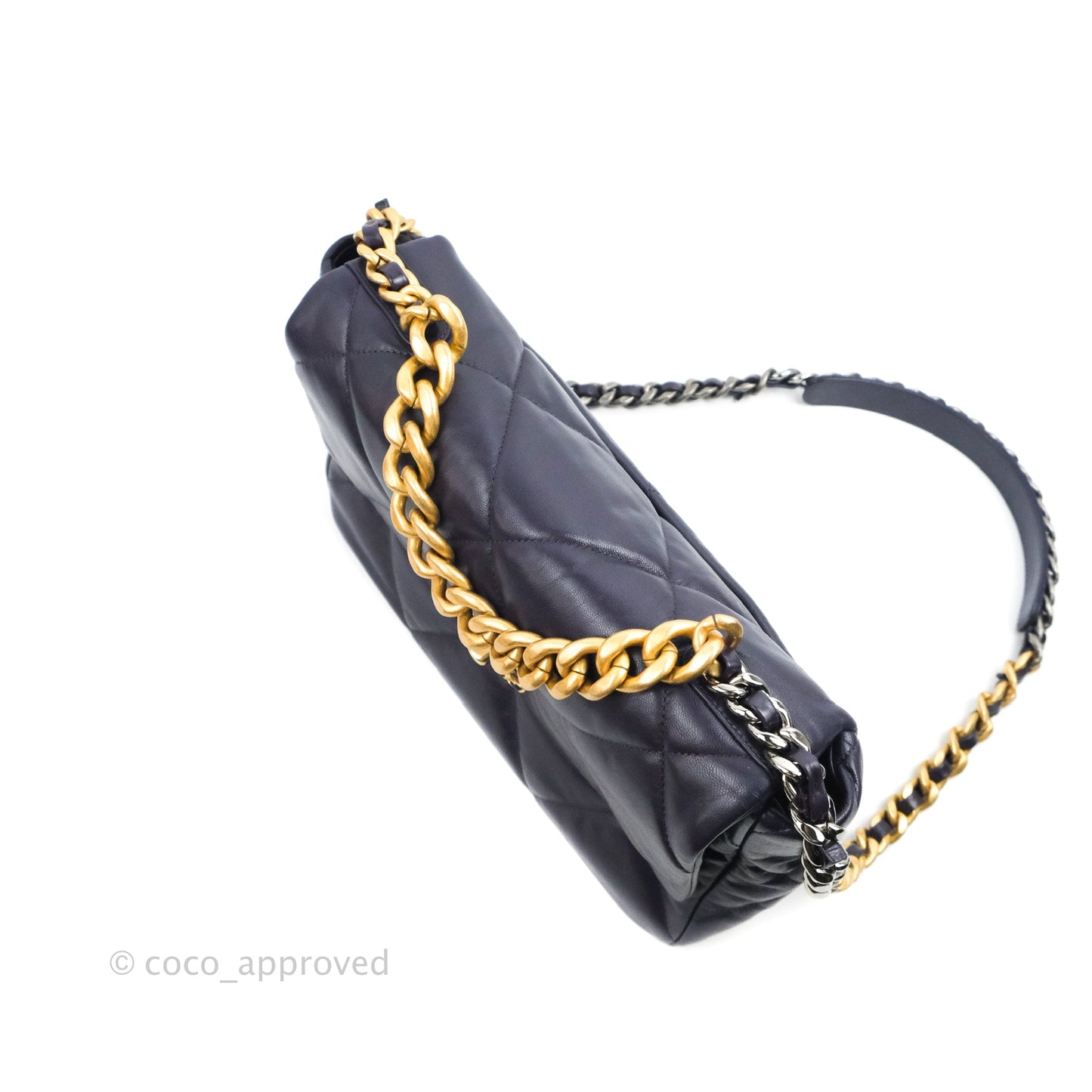Chanel 19 Medium Dark Purple Mixed Hardware