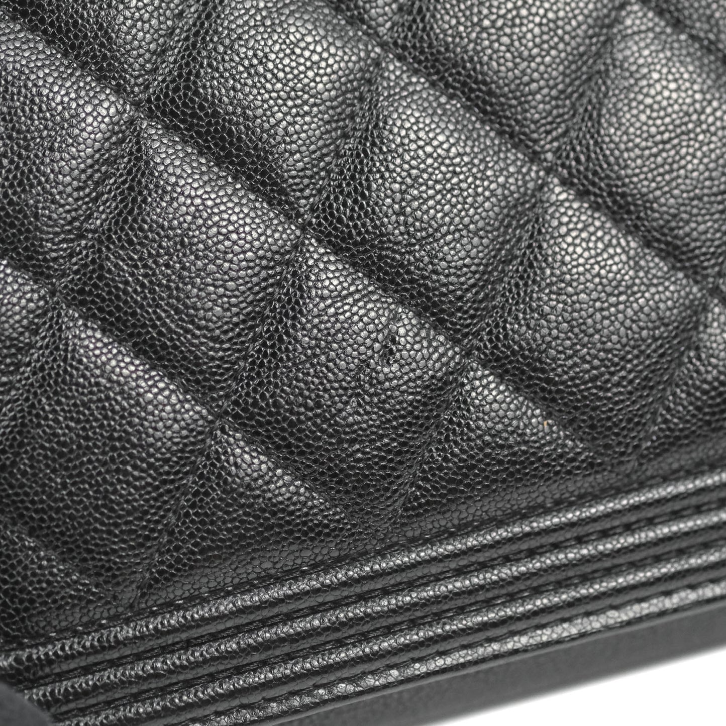 Chanel Quilted Boy Wallet on Chain WOC Black Caviar Aged Gold Hardware