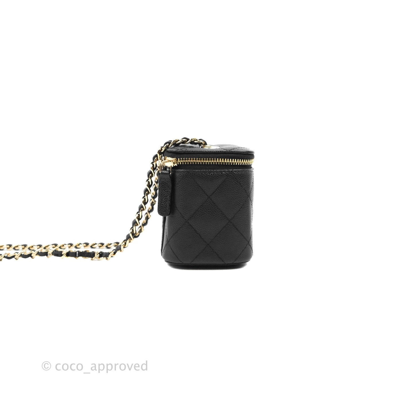 Chanel Mini Vanity With Chain Black Caviar Gold Hardware