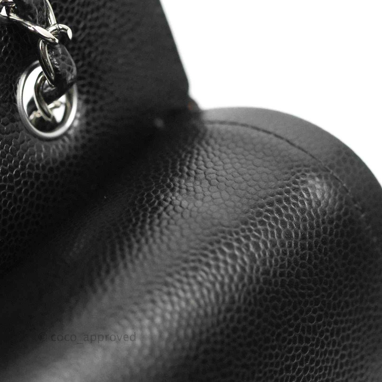 Chanel Classic M/L Medium Double Flap Bag Black Caviar Silver Hardware