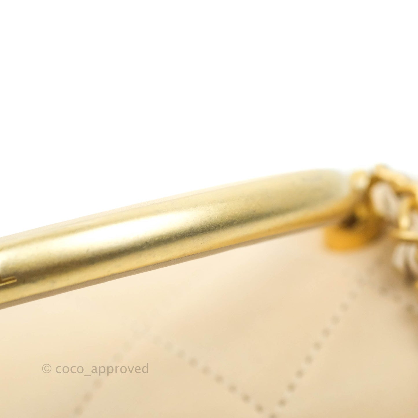 Chanel Small Gold Top Handle Bag Light Beige Lambskin Aged Gold Hardware
