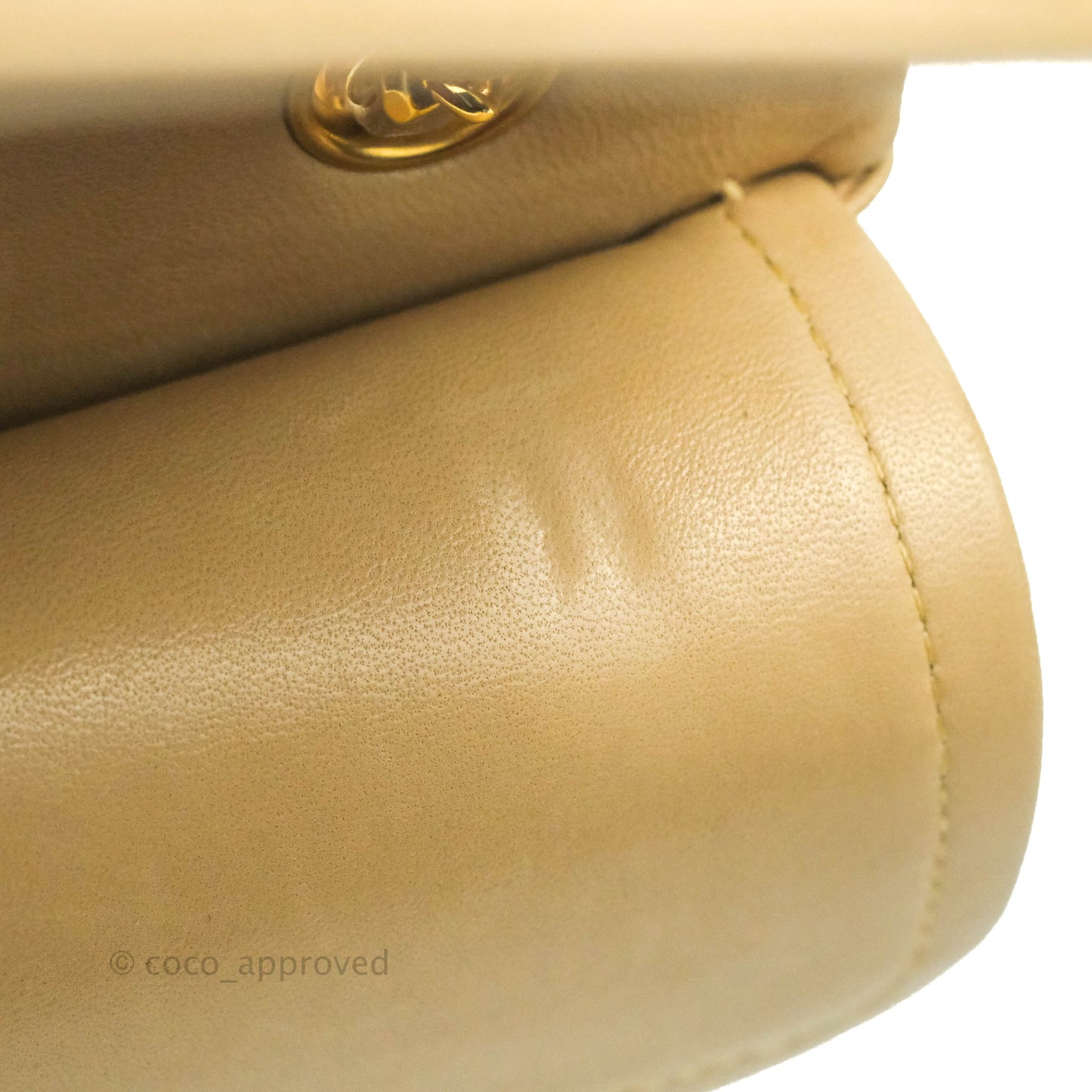 Chanel Classic Vintage Small Flap Beige Lambskin 24K Gold Hardware
