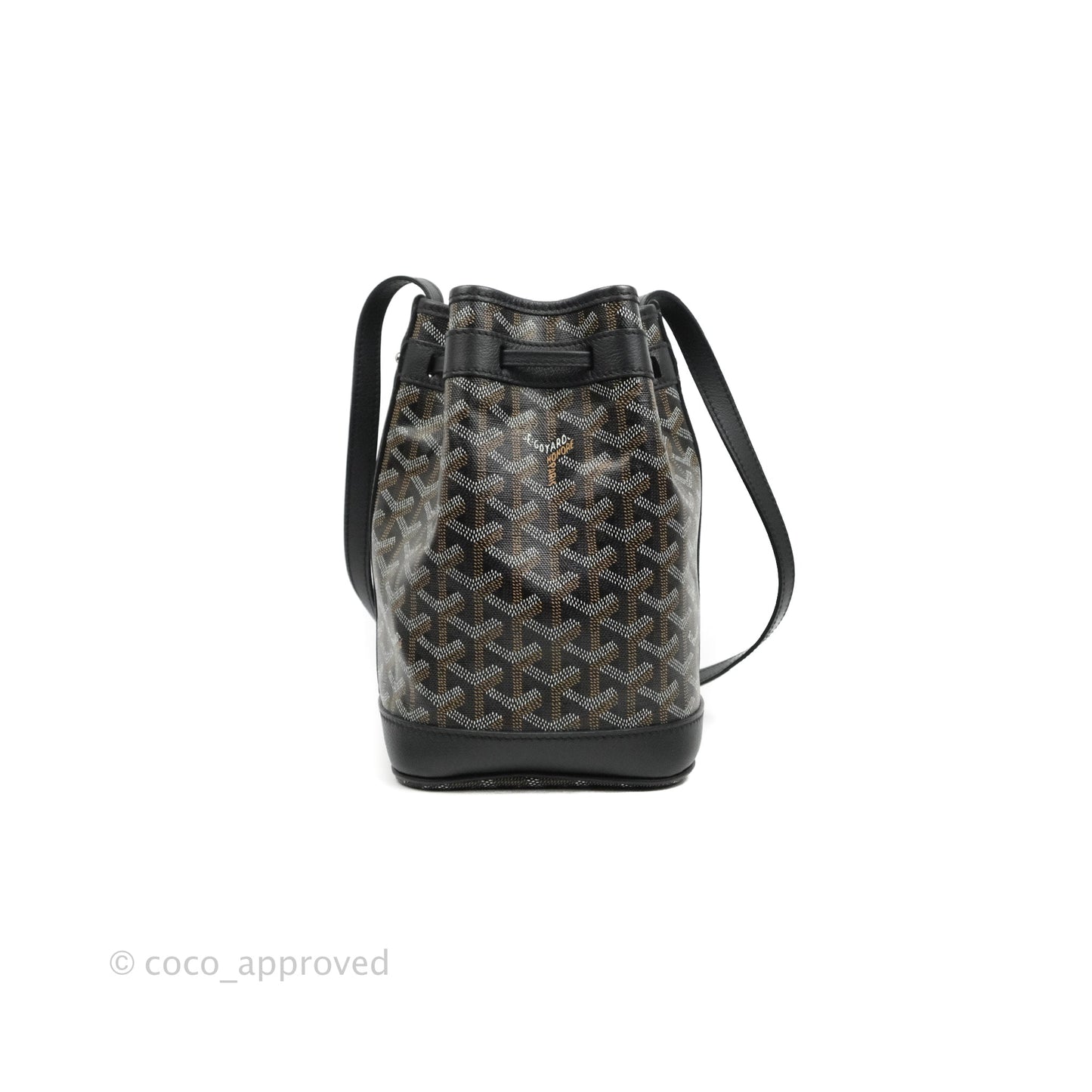 Goyard Petit Flot Black Drawstring Bucket Bag
