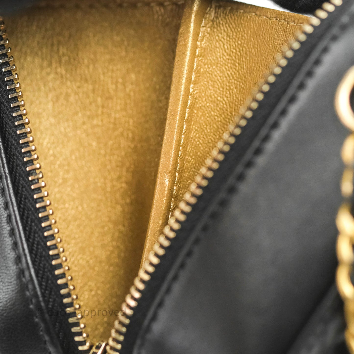 Chanel Mini Pearl Crush Quilted Camera Case Black Lambskin Aged Gold Hardware
