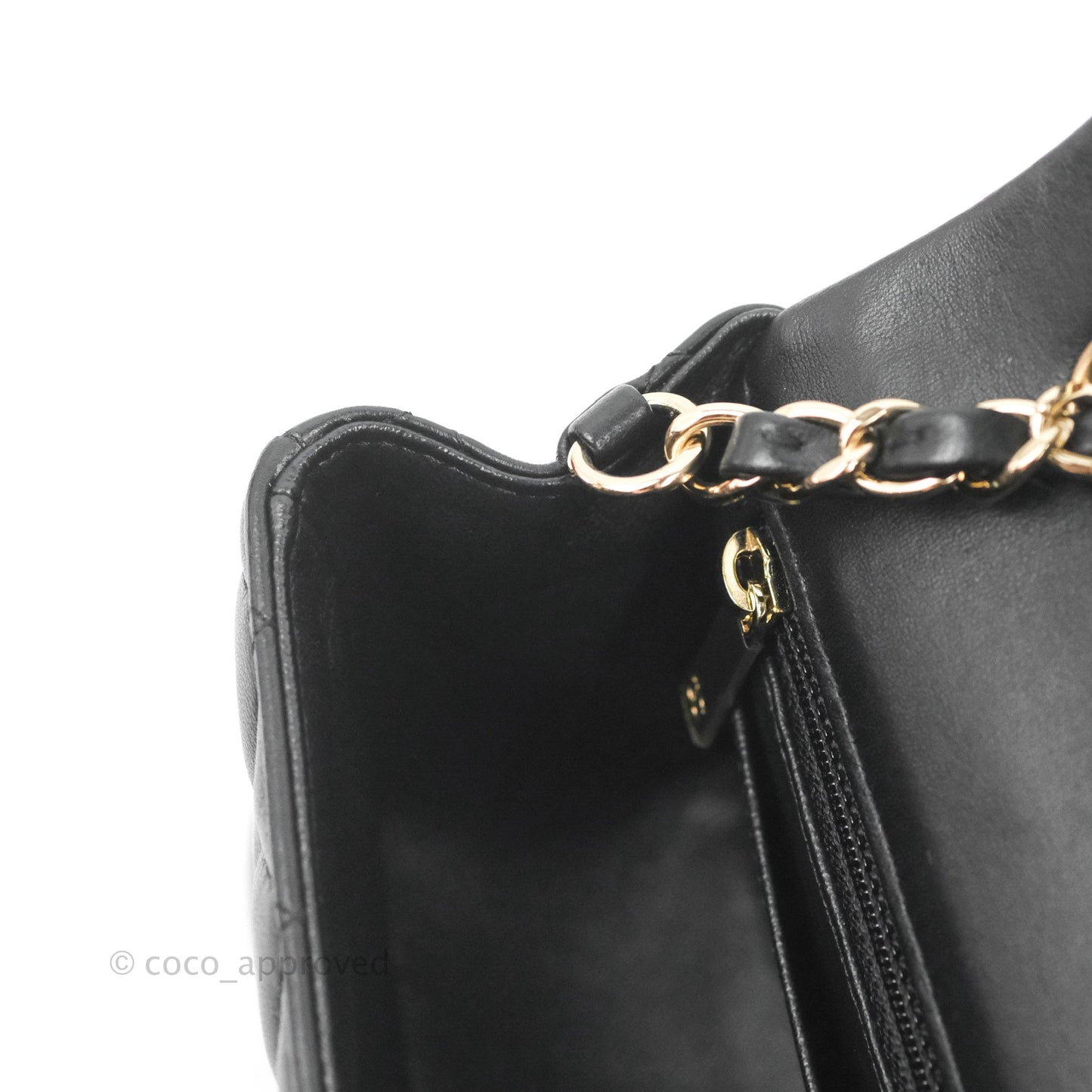 Chanel Quilted Mini Rectangular Flap Black Lambskin Light Gold Hardware