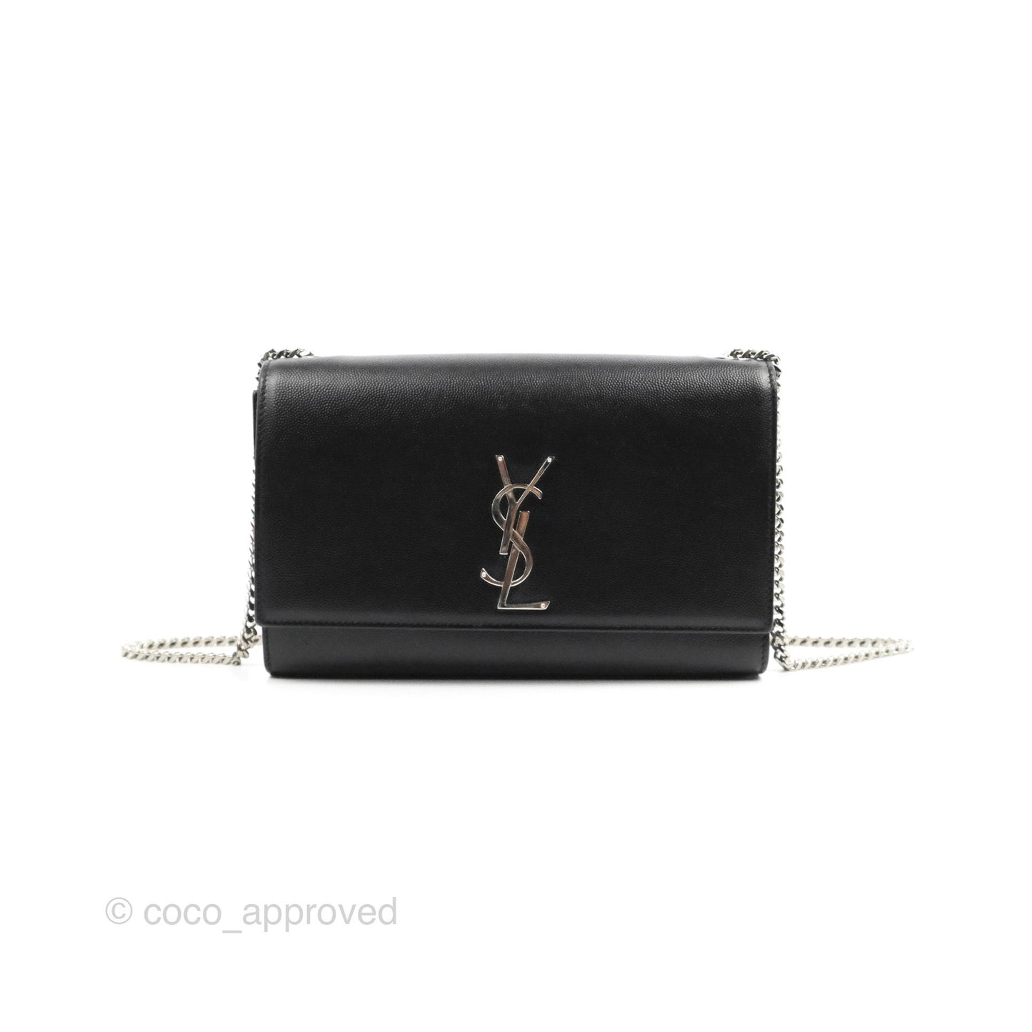 Saint Laurent Medium Classic Monogram Kate Black Grained Calfskin