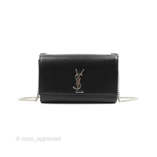Saint Laurent Medium Classic Monogram Kate Black Grained Calfskin