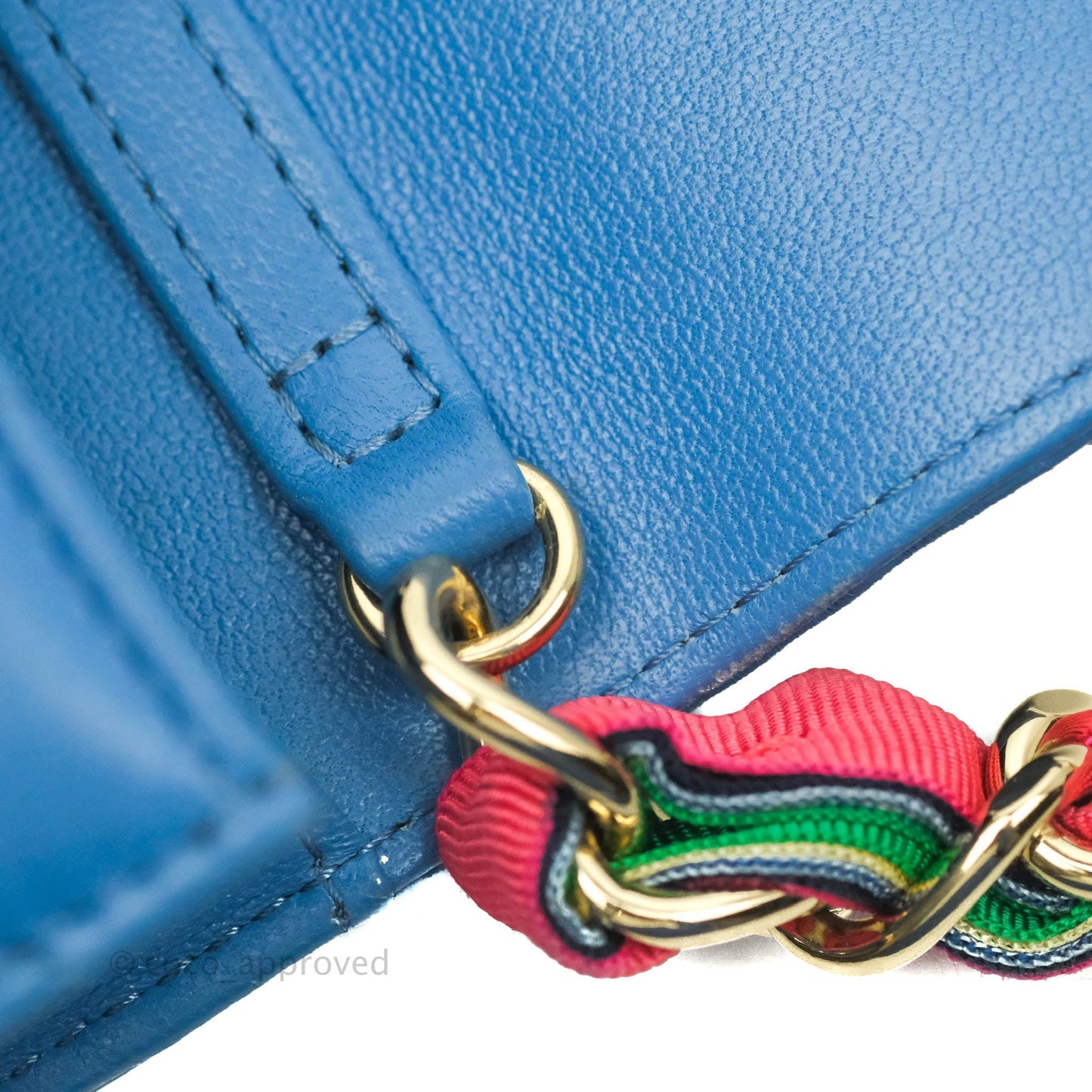 Chanel Ribbon Belt Bag Blue Lambskin Gold Hardware