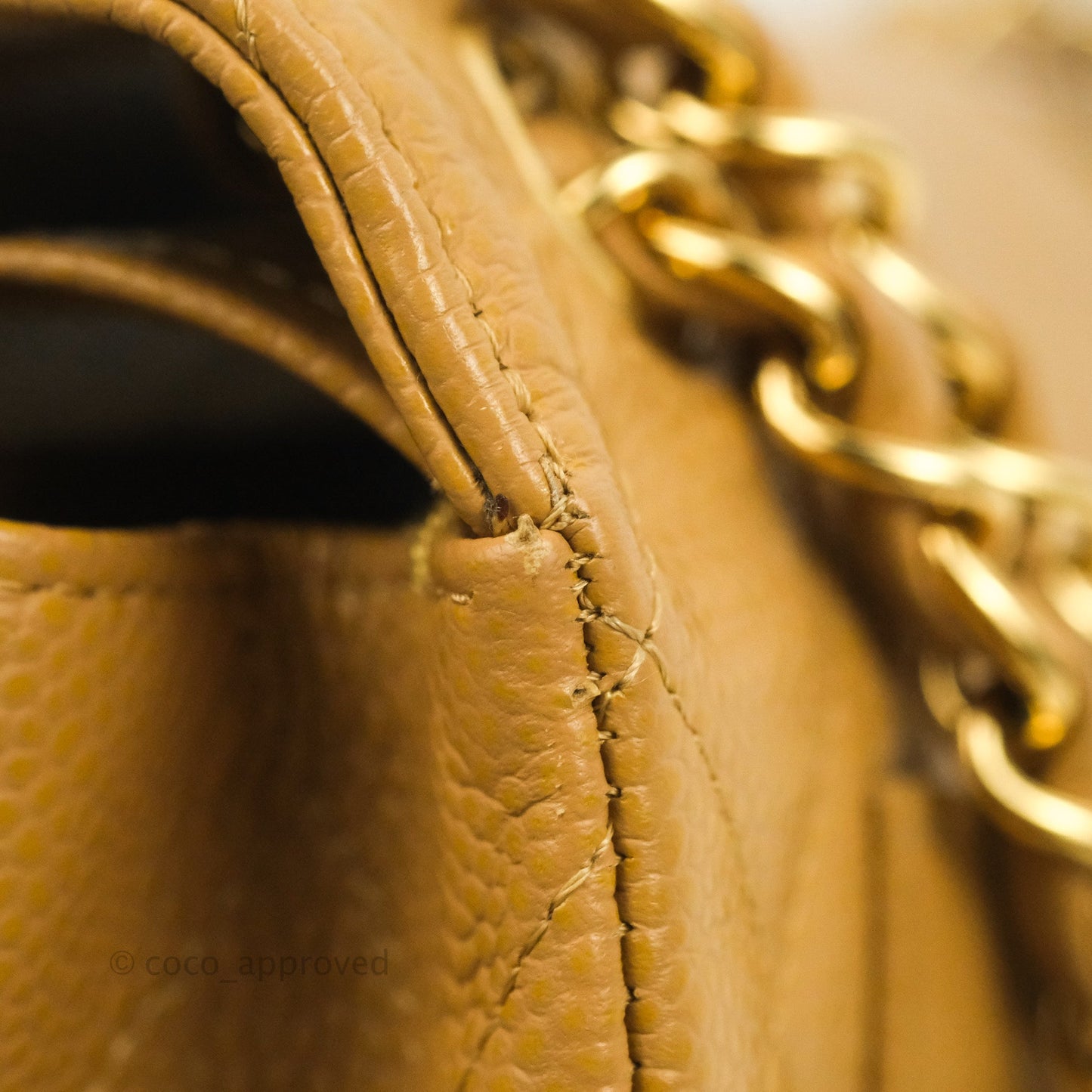 Chanel S/M Small Classic Quilted Flap Dark Beige Caviar 24K Gold Hardware