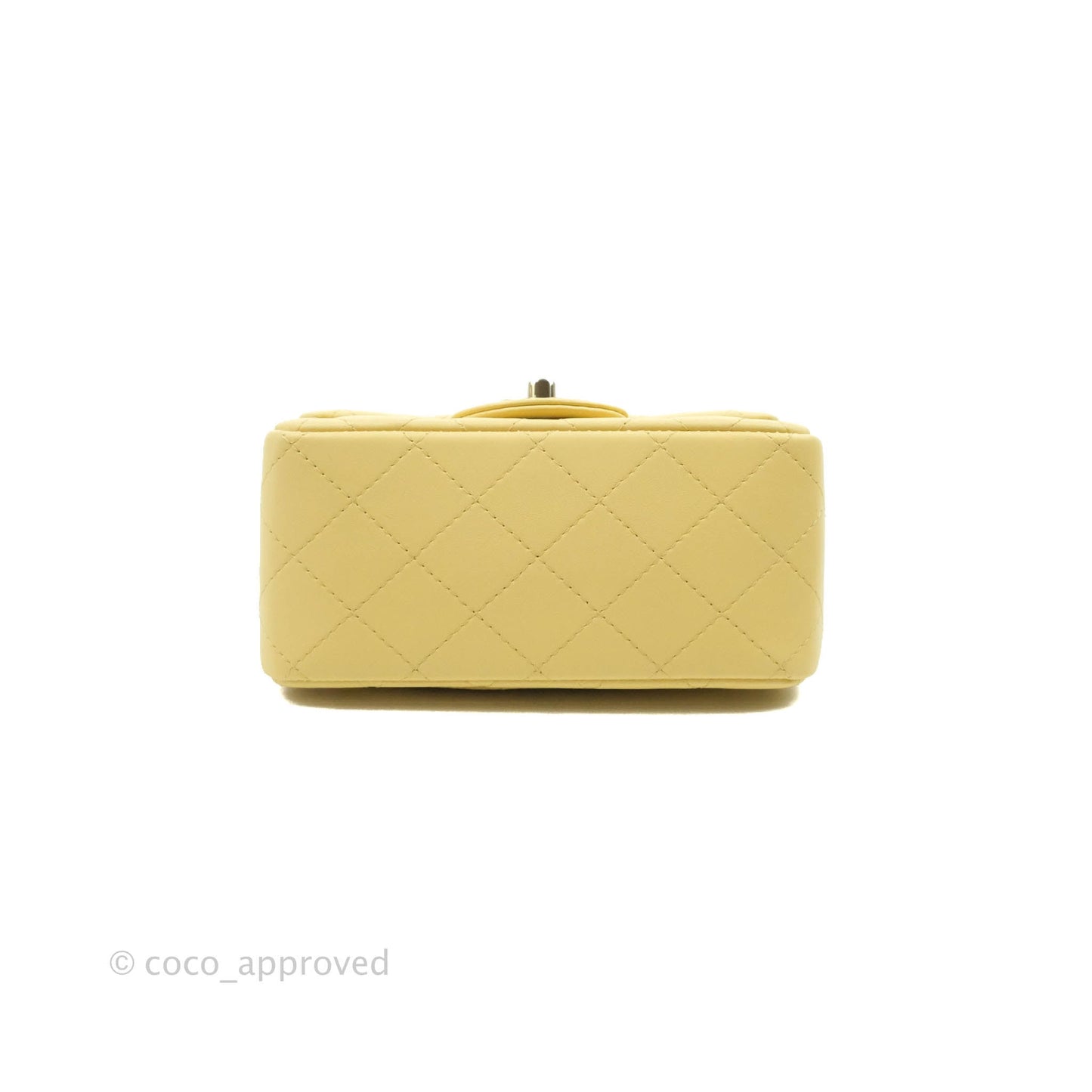 Chanel Mini Square Yellow Lambskin Gold Hardware