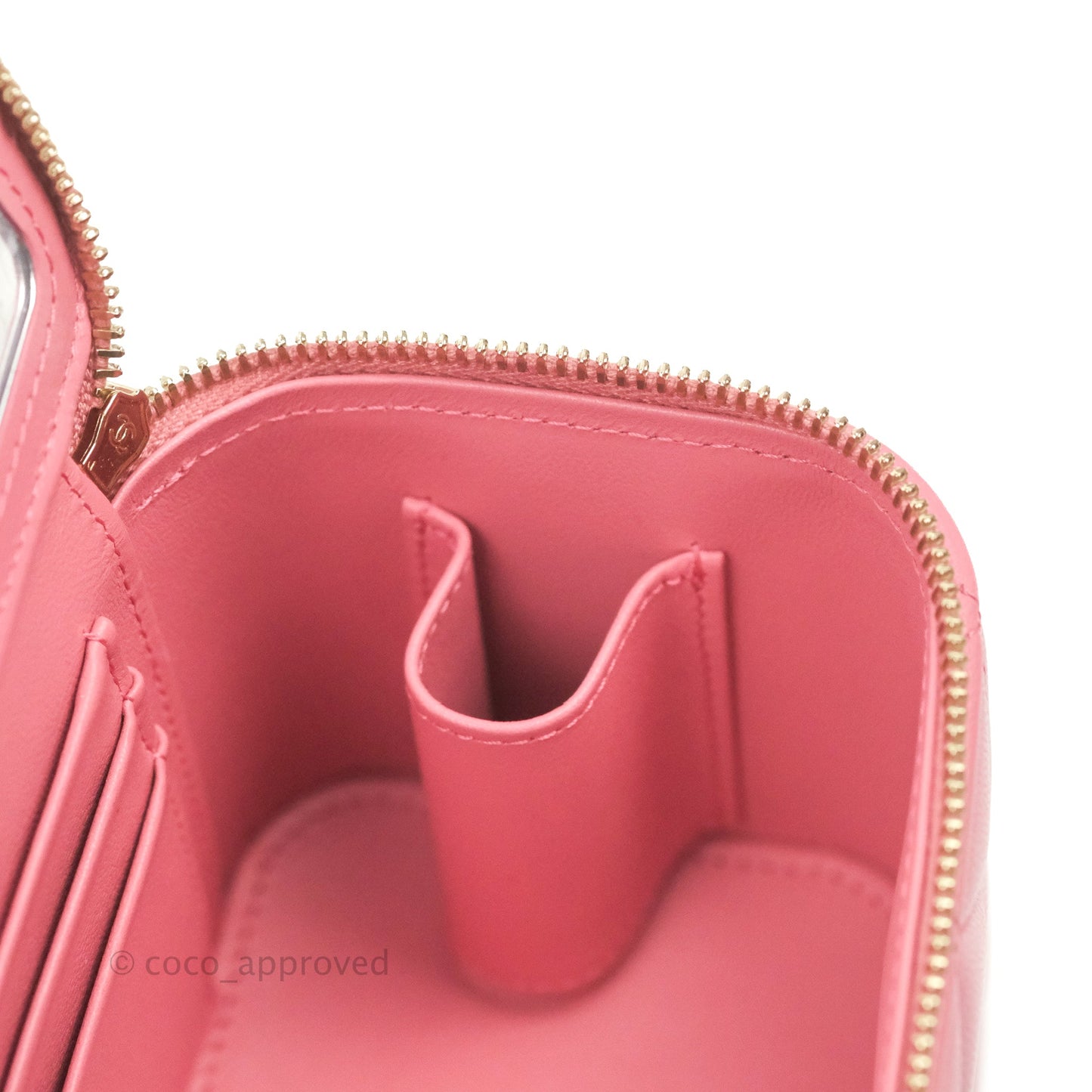 Chanel Vanity Rectangular Top Handle Pink Lambskin Gold Hardware