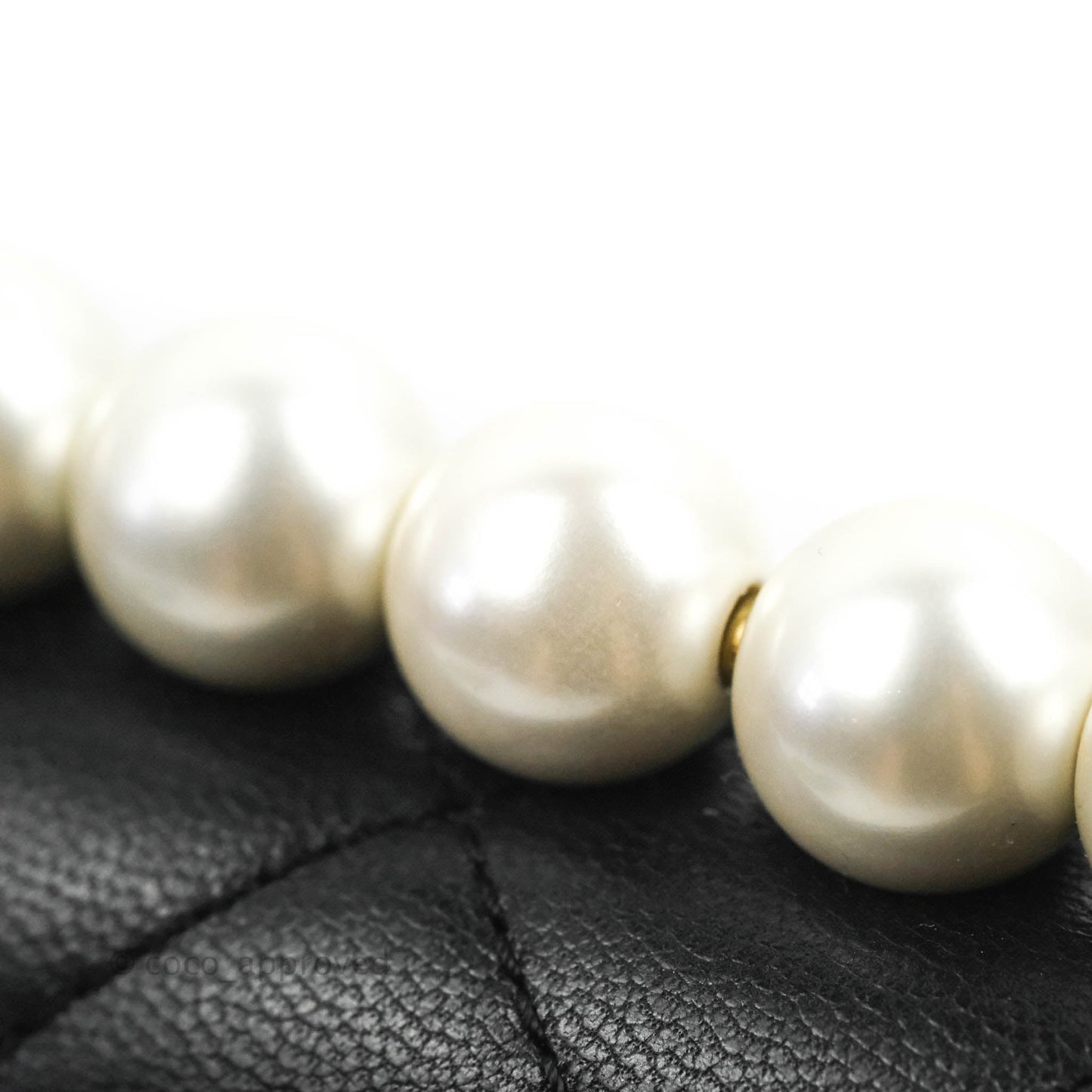 Chanel Quilted Chic Pearls Flap Black Goatskin Aged Gold Hardware