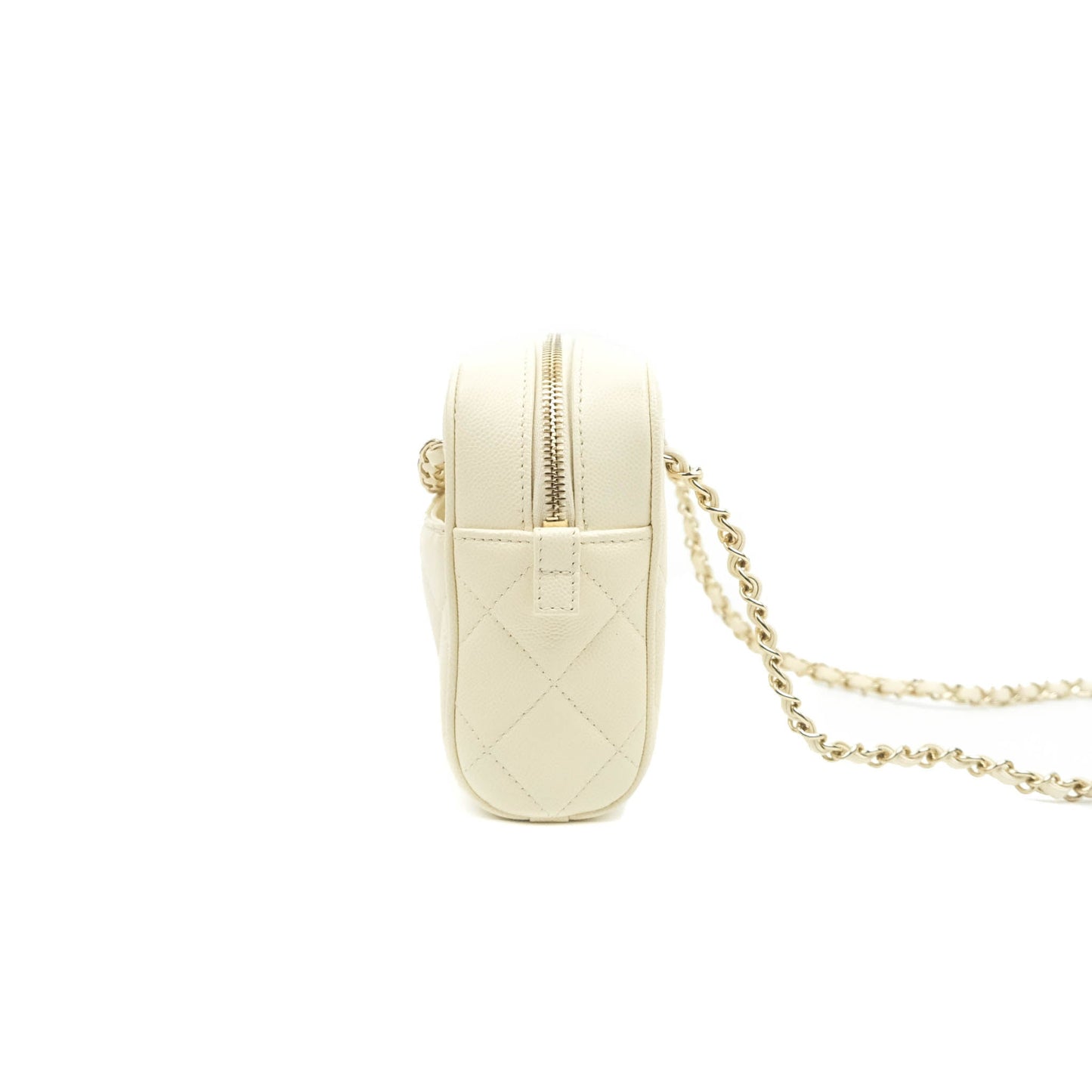 Chanel Camera Bag With Detachable Pouch Ivory Caviar Gold Hardware