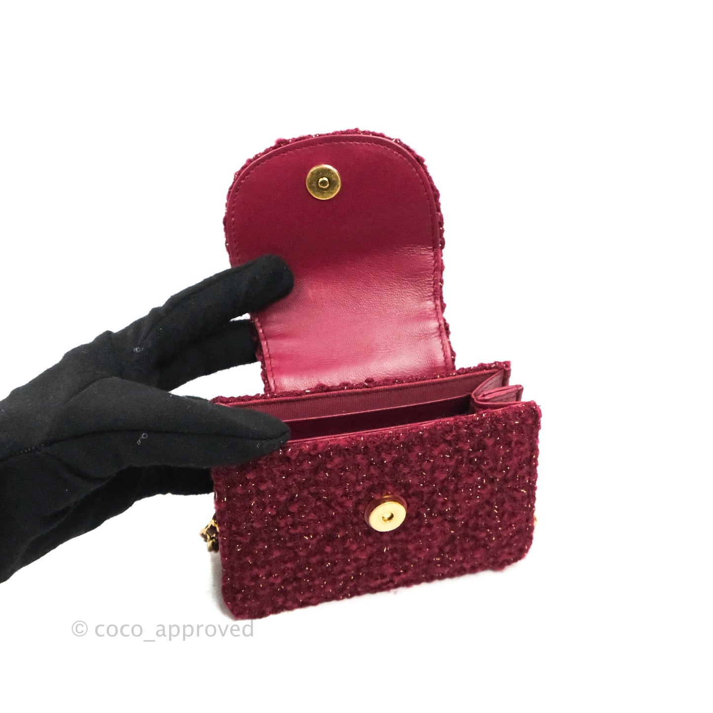 Chanel Clutch With Chain Red Tweed