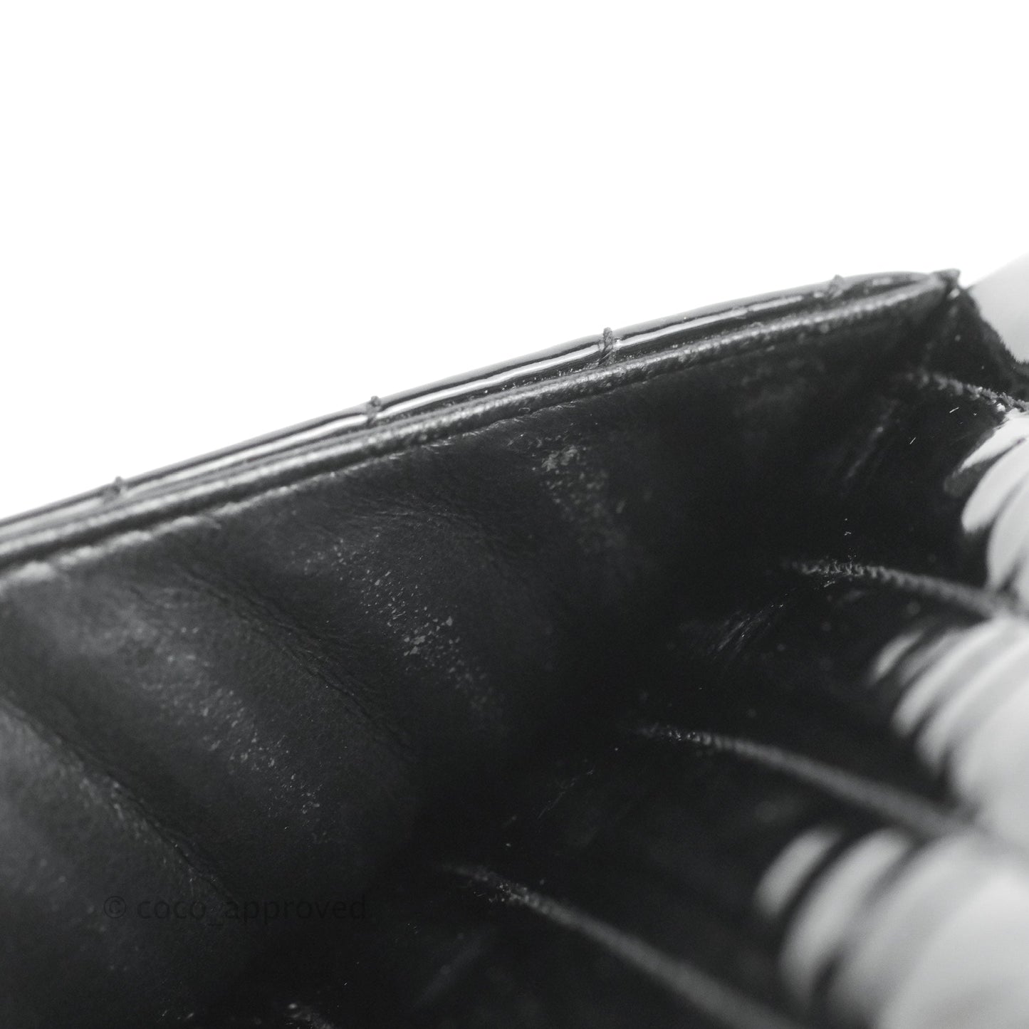 Chanel Single Flap Maxi Chevron Black Patent Silver Hardware
