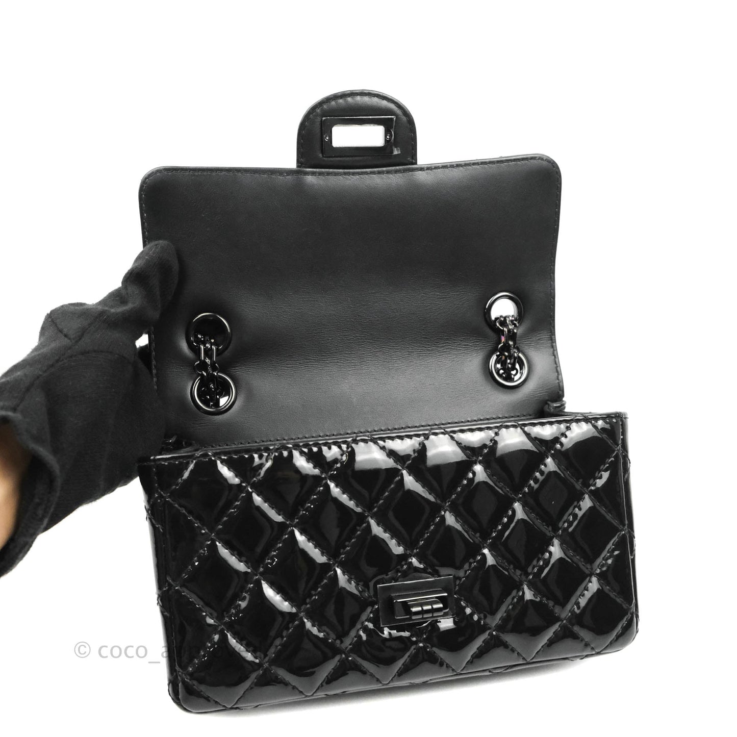 Chanel Quilted Mini Reissue 224 So Black Patent