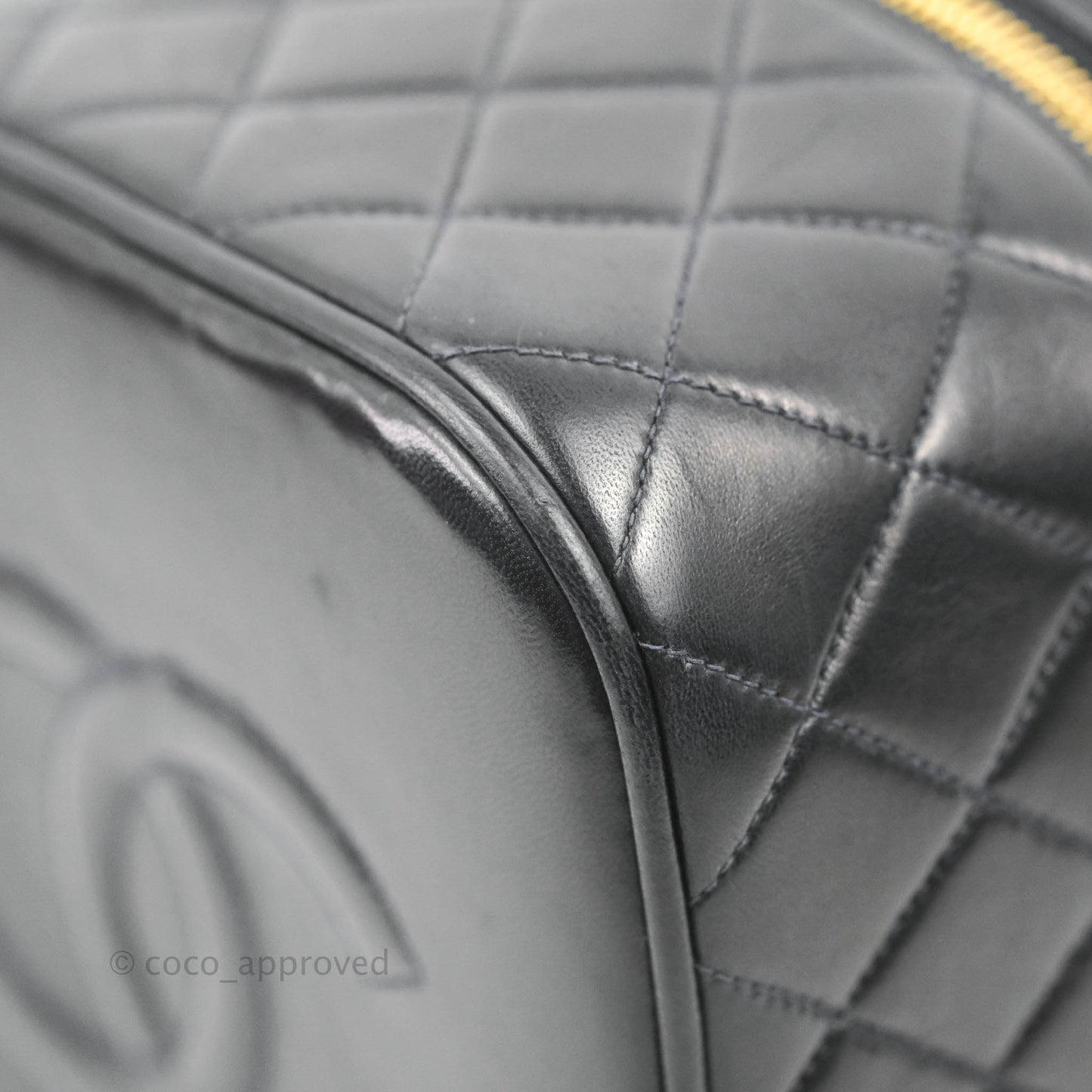 Chanel Vintage Vanity Case Very Dark Navy Lambskin