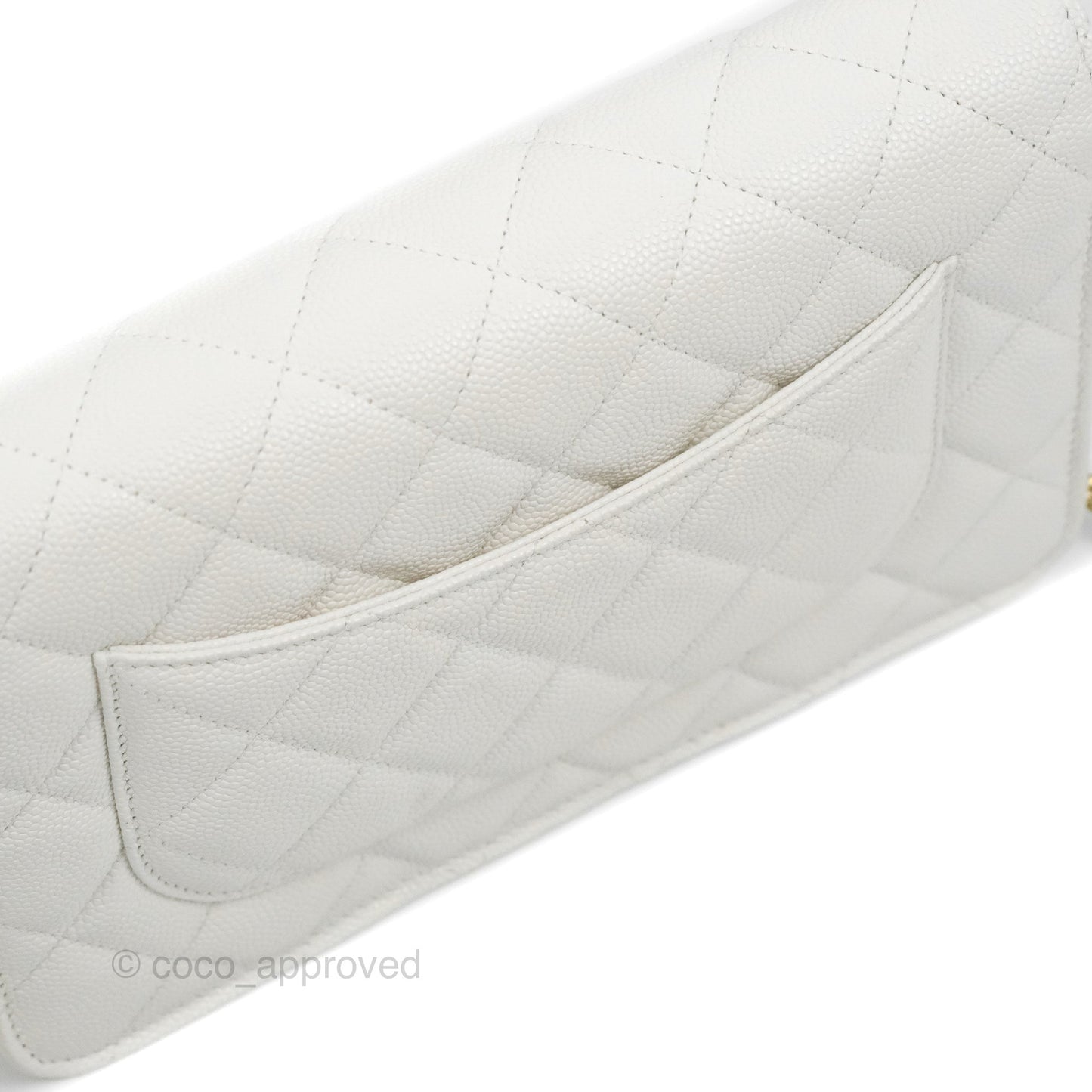 Chanel Quilted Classic Wallet on Chain WOC White Caviar Gold Hardware