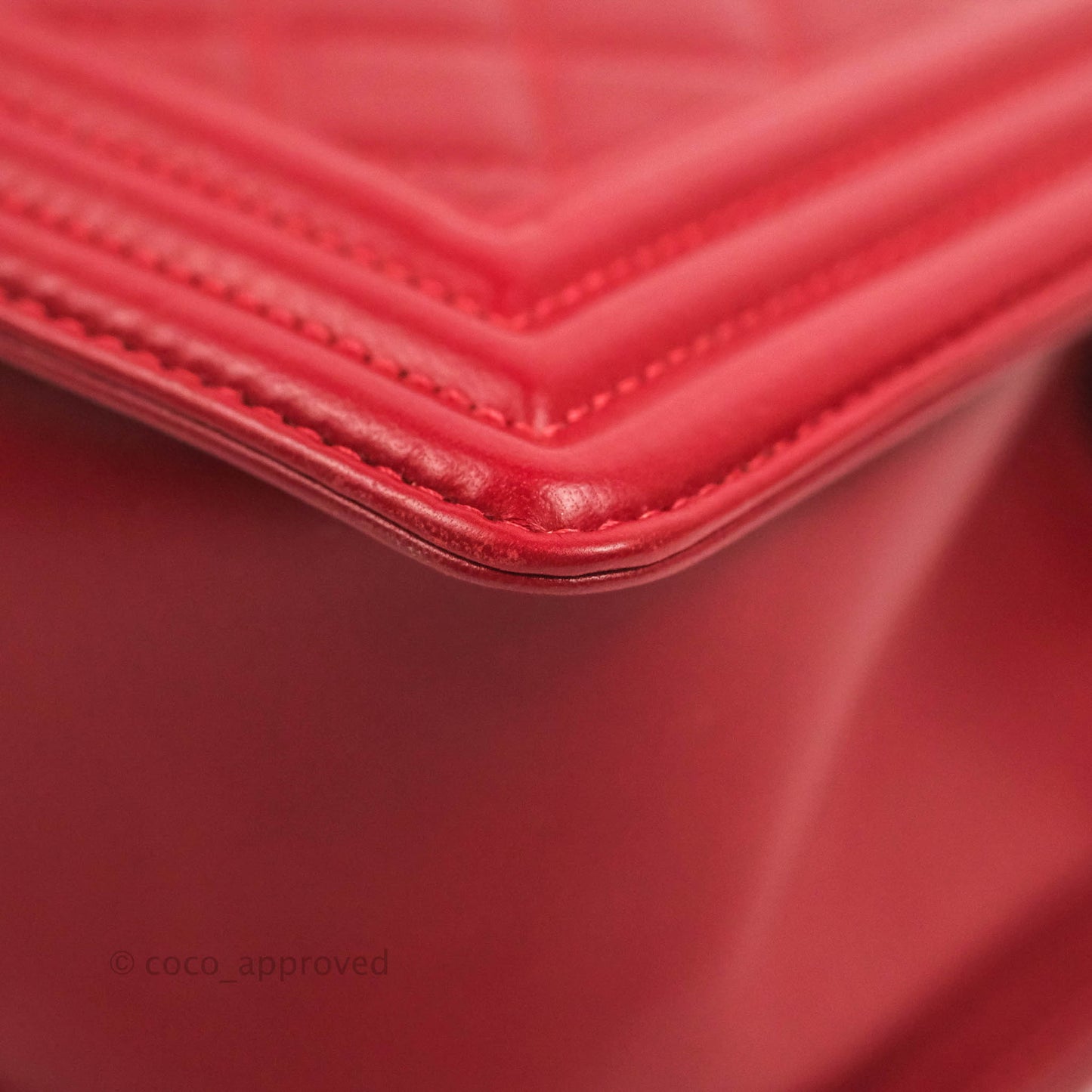 Chanel Quilted Medium Boy Red Lambskin Aged Gold Hardware