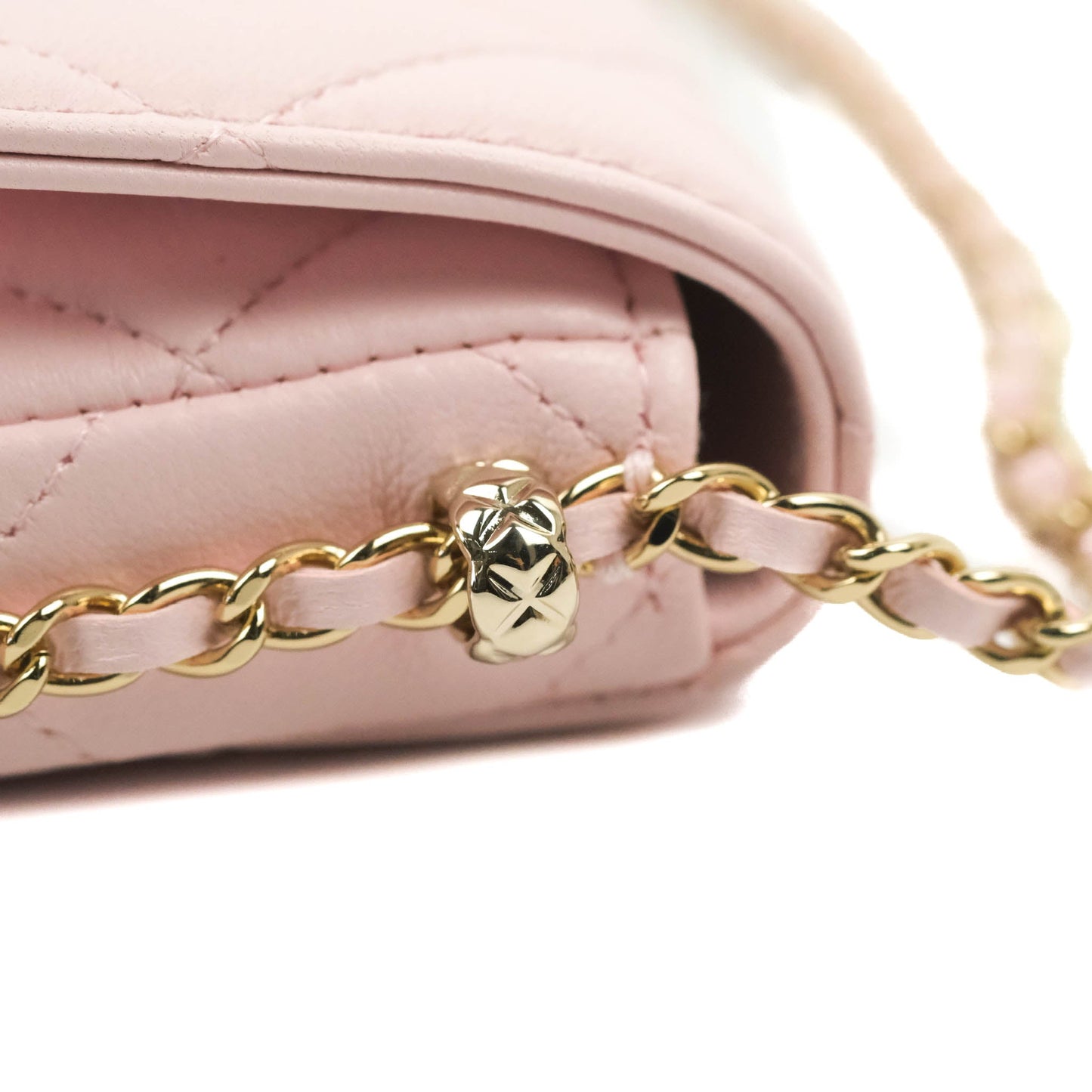 Chanel Mini Clutch With Chain Pink Lambskin Gold Hardware